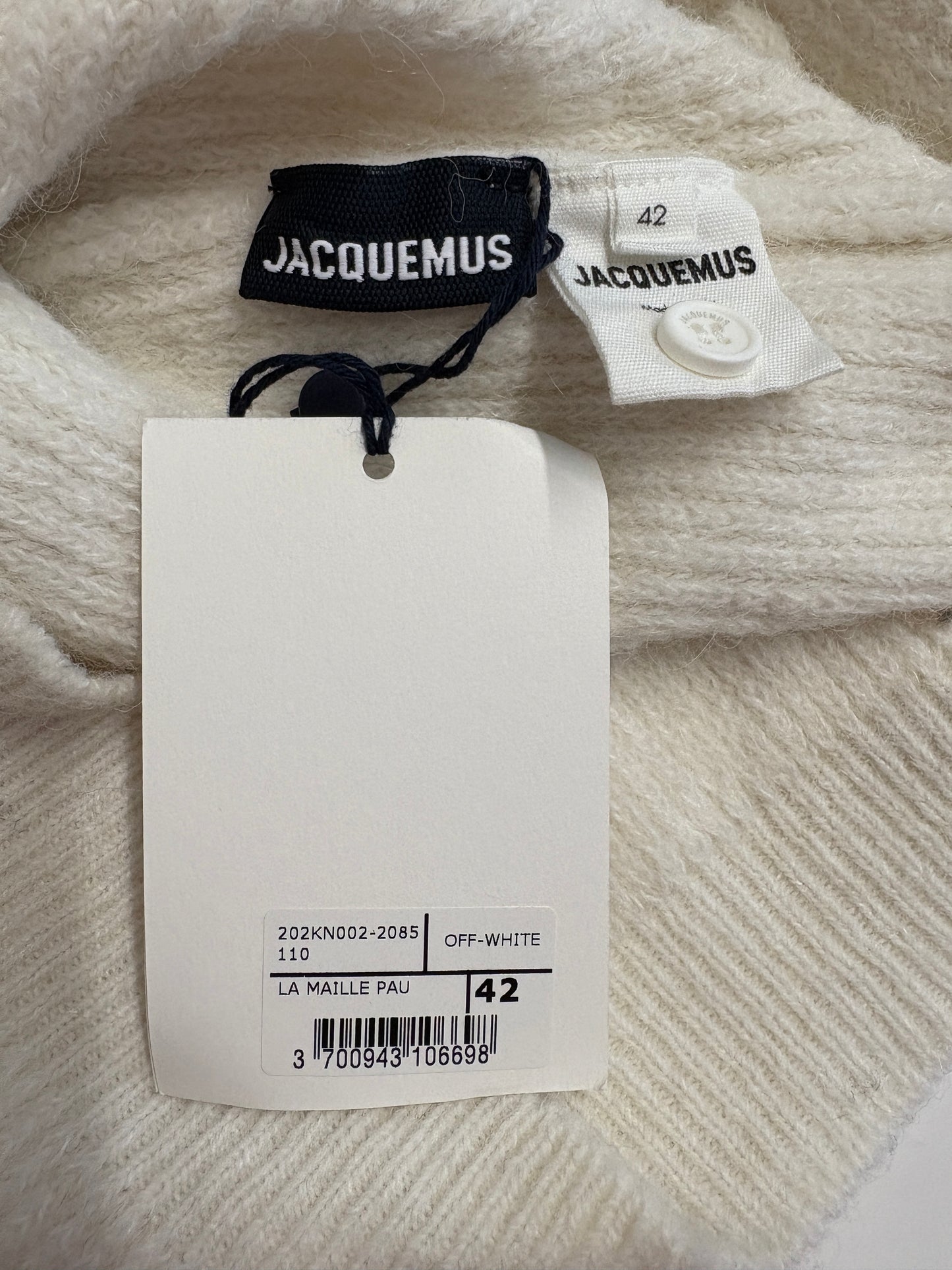 Jacquemus Off White La Maille Pau Alpaca Knit Jumper (pre-owned)