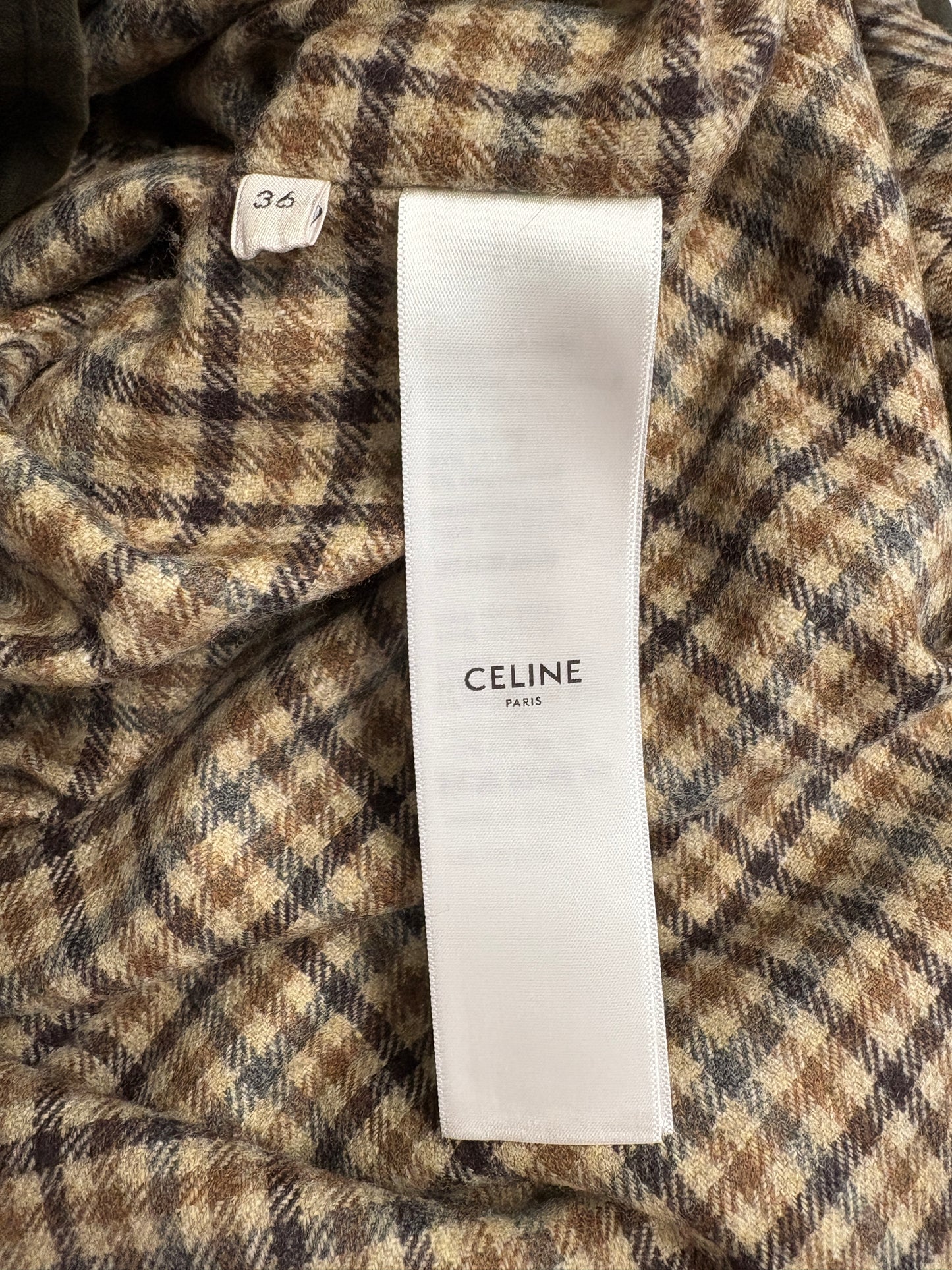 Celine Green Waxed Jacket With Gold Buttons (pre-owned)