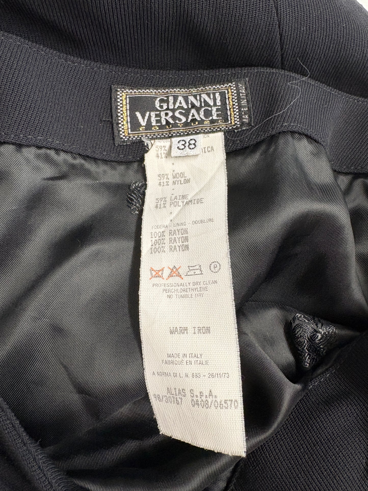 Gianni Versace Black Wool Blazer And Skirt Suit (pre-owned)