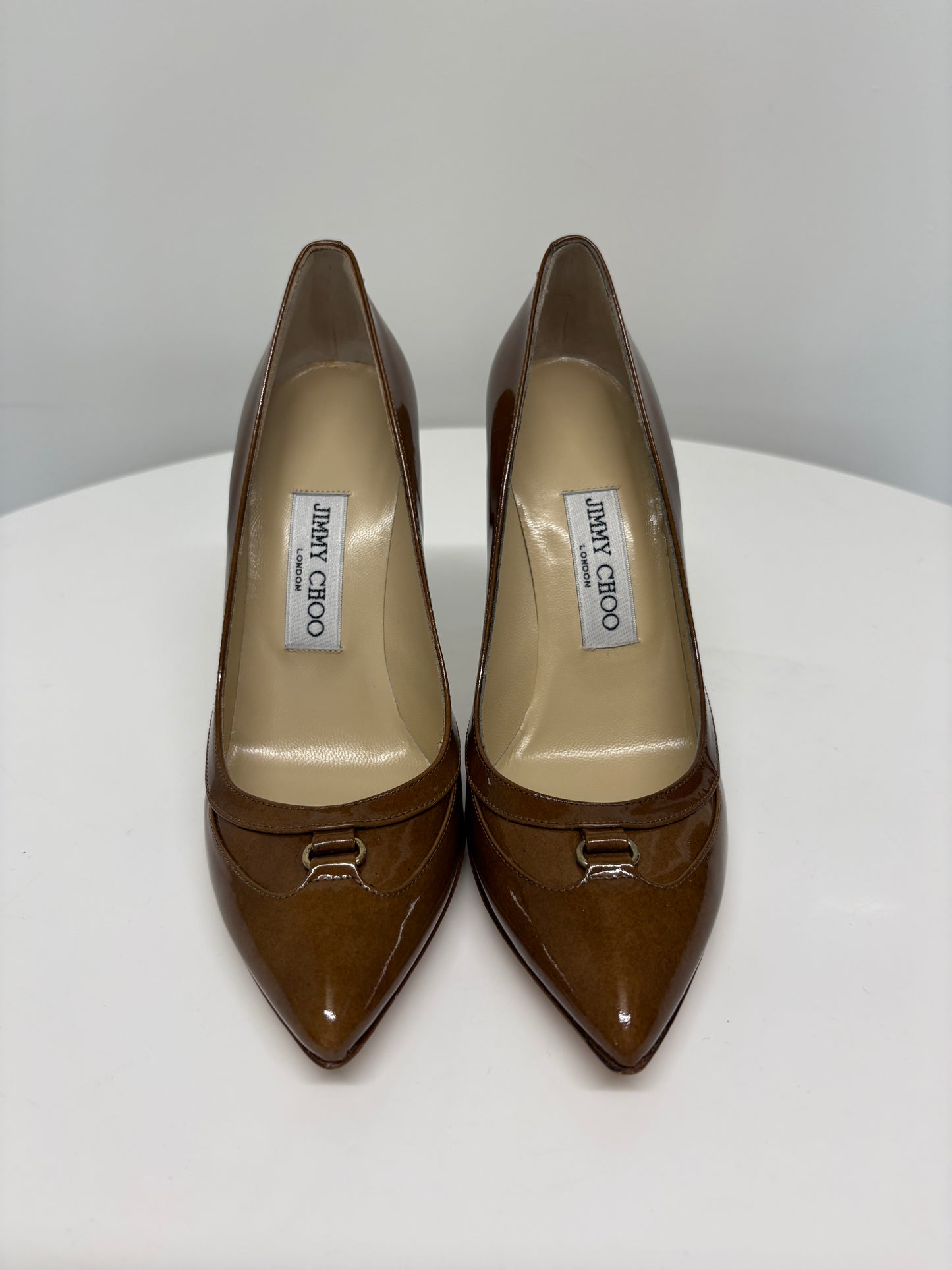 Jimmy Choo Loren Cigar Patent Leather Pumps (pre-owned)