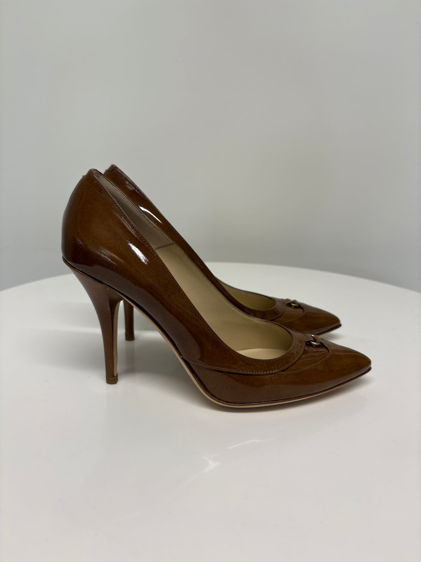 Jimmy Choo Loren Cigar Patent Leather Pumps (pre-owned)