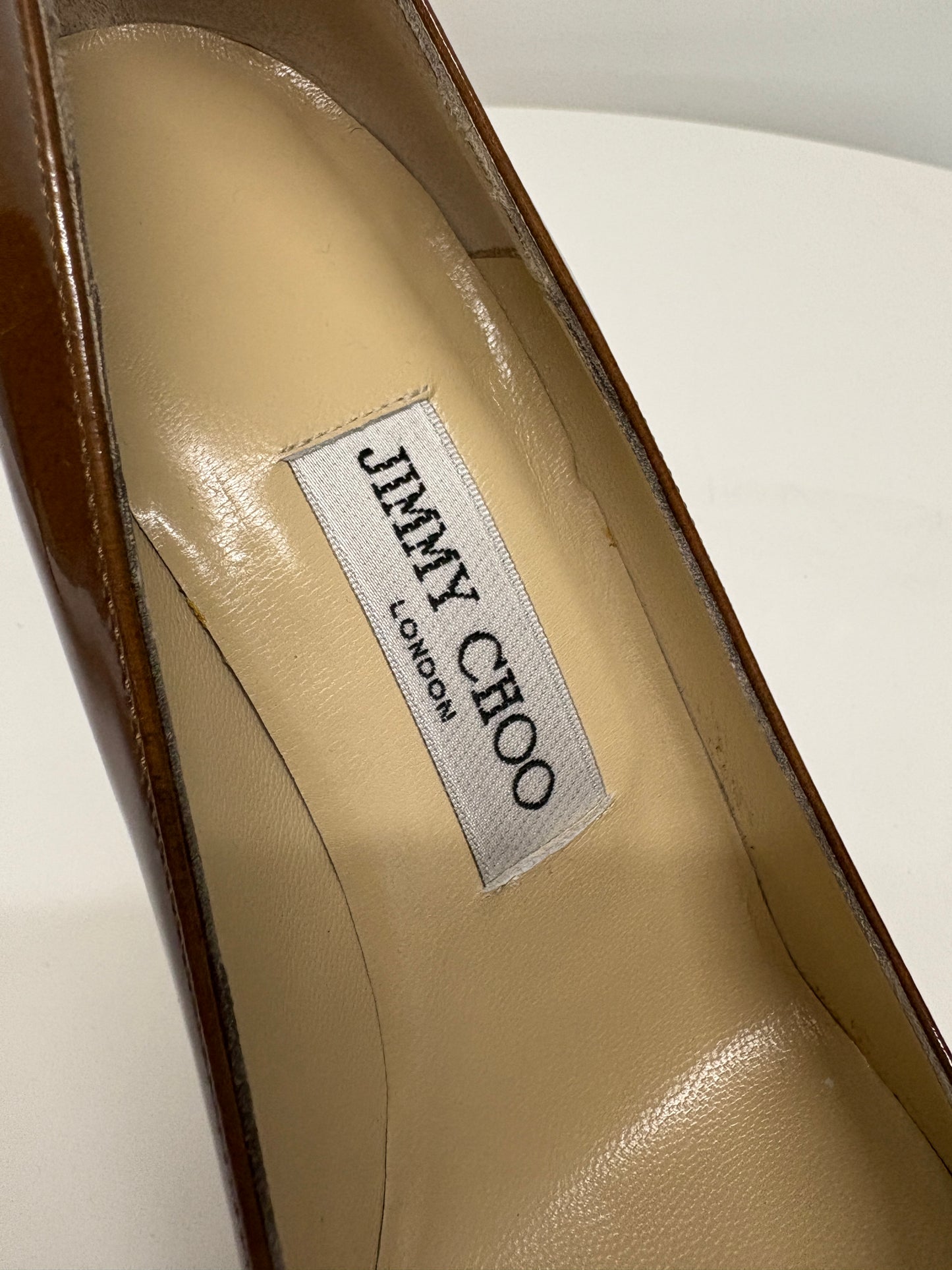 Jimmy Choo Loren Cigar Patent Leather Pumps (pre-owned)