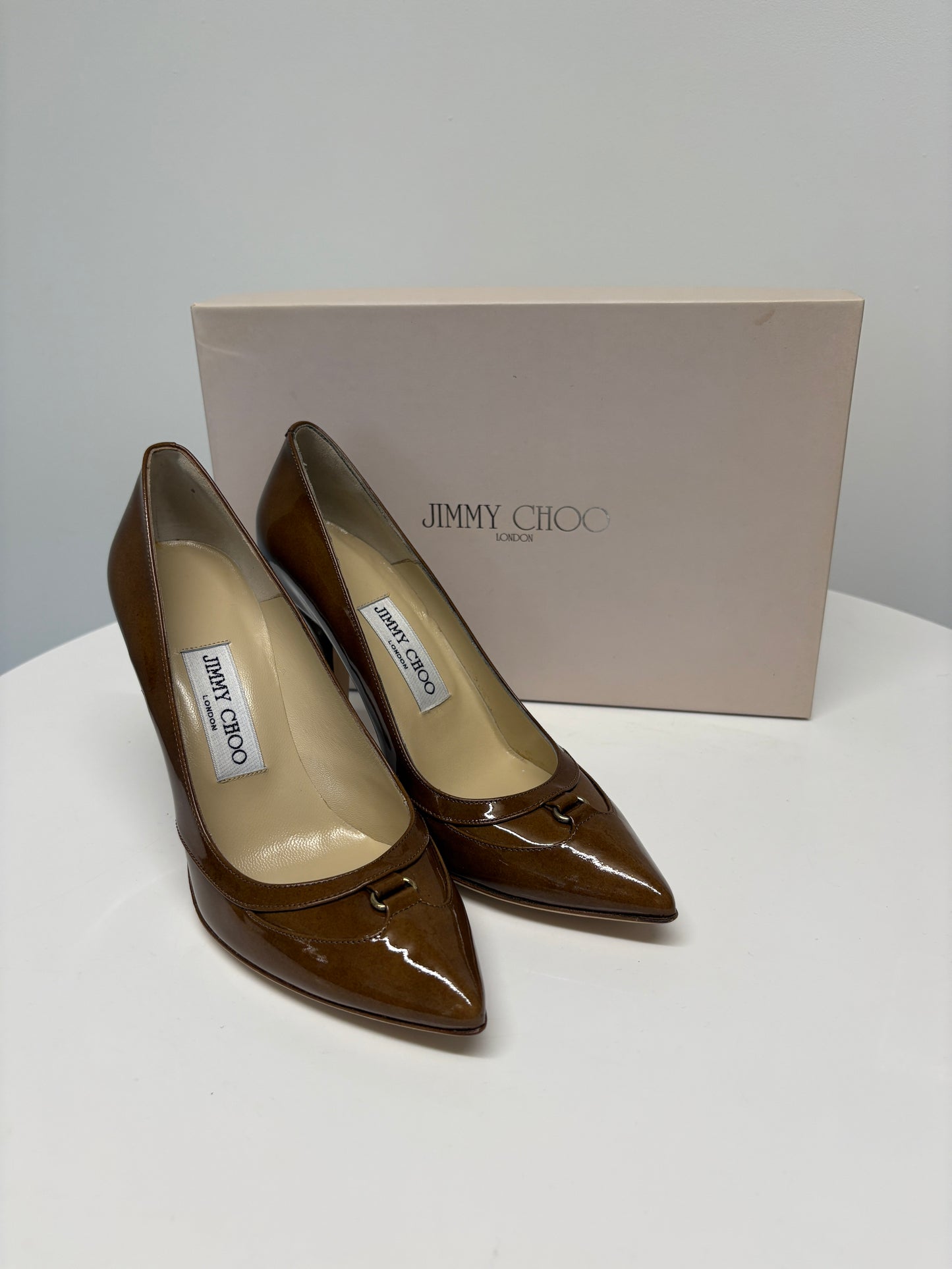 Jimmy Choo Loren Cigar Patent Leather Pumps (pre-owned)