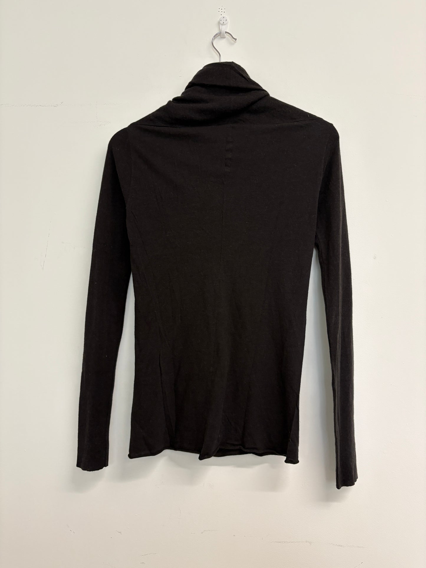 Rick Owens Lilies Black Cowl Neck Fine Knit Top (pre-owned)