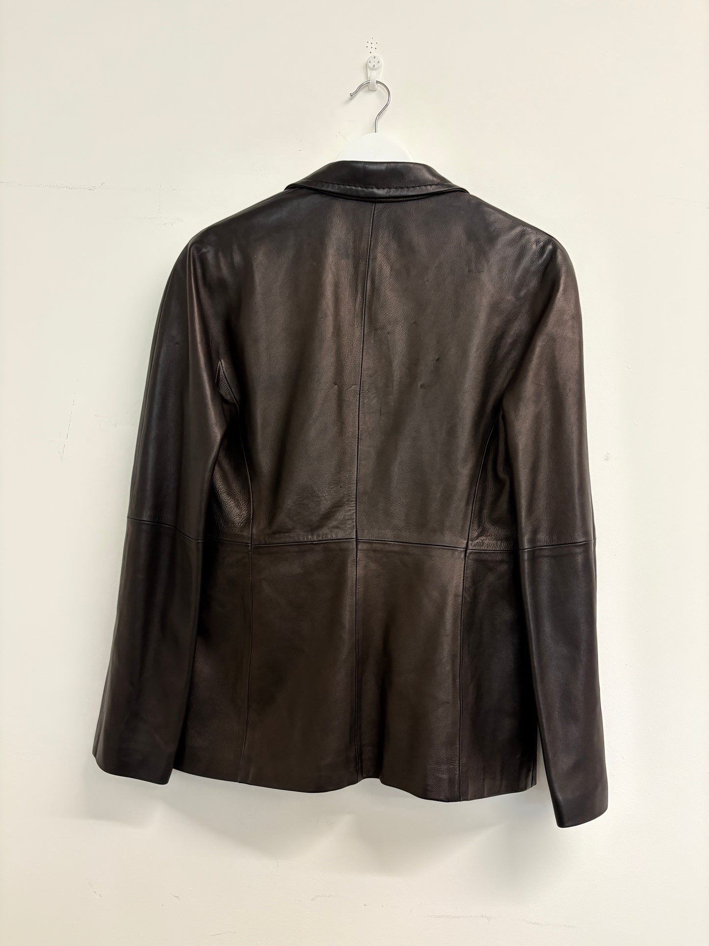 Max Mara Black / Brown Leather Blazer (pre-owned)