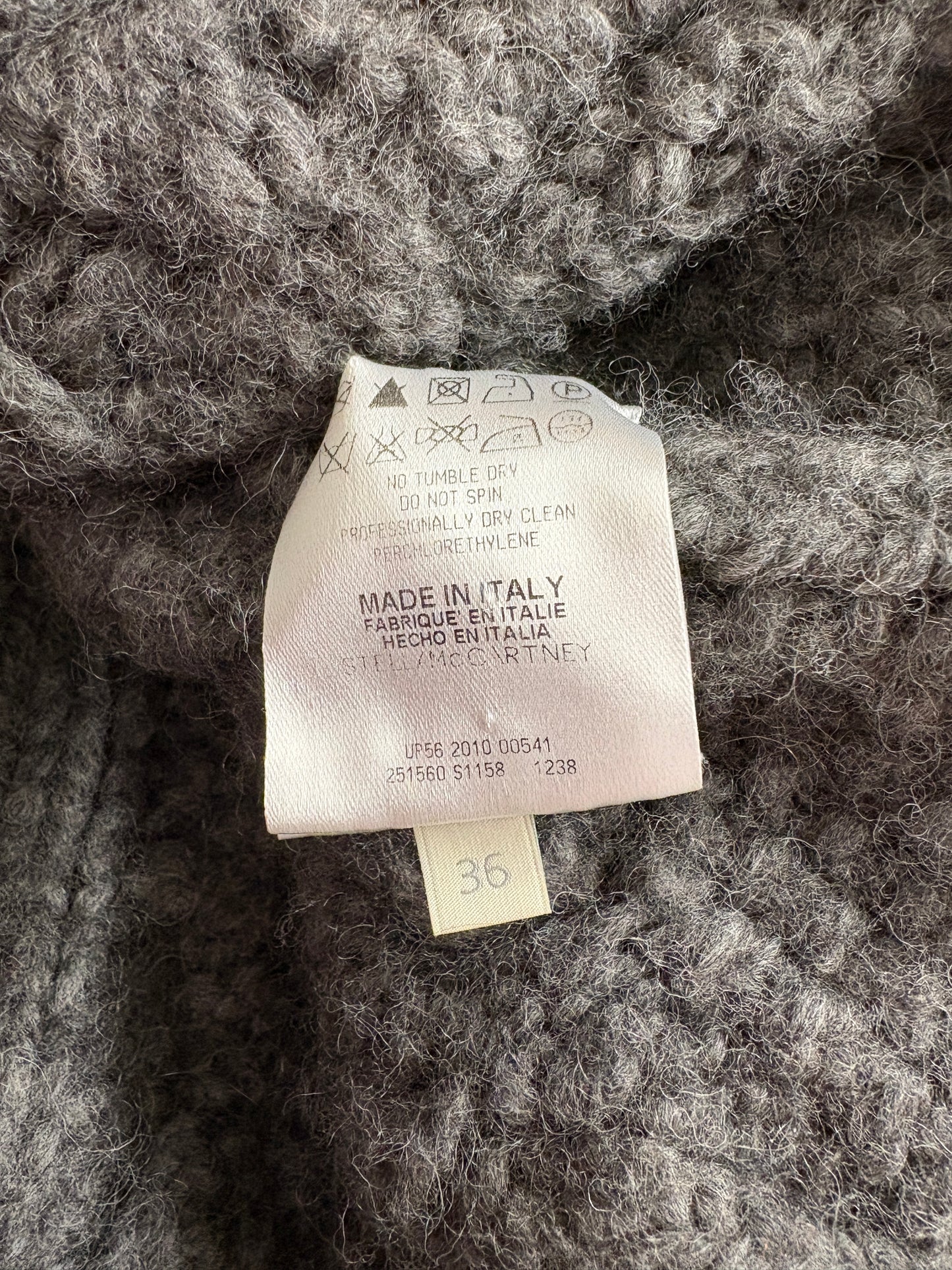 Stella McCartney Chunky Grey Wool Cardigan (pre-owned)