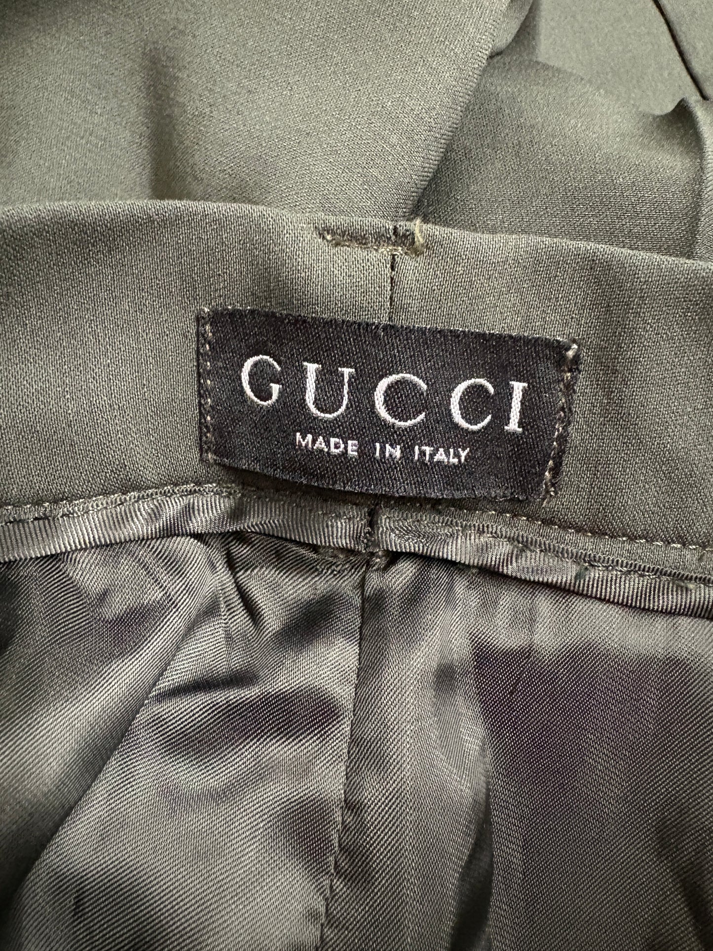 Gucci Khaki Wool Zip Up Jacket And Trousers Suit (pre-owned)