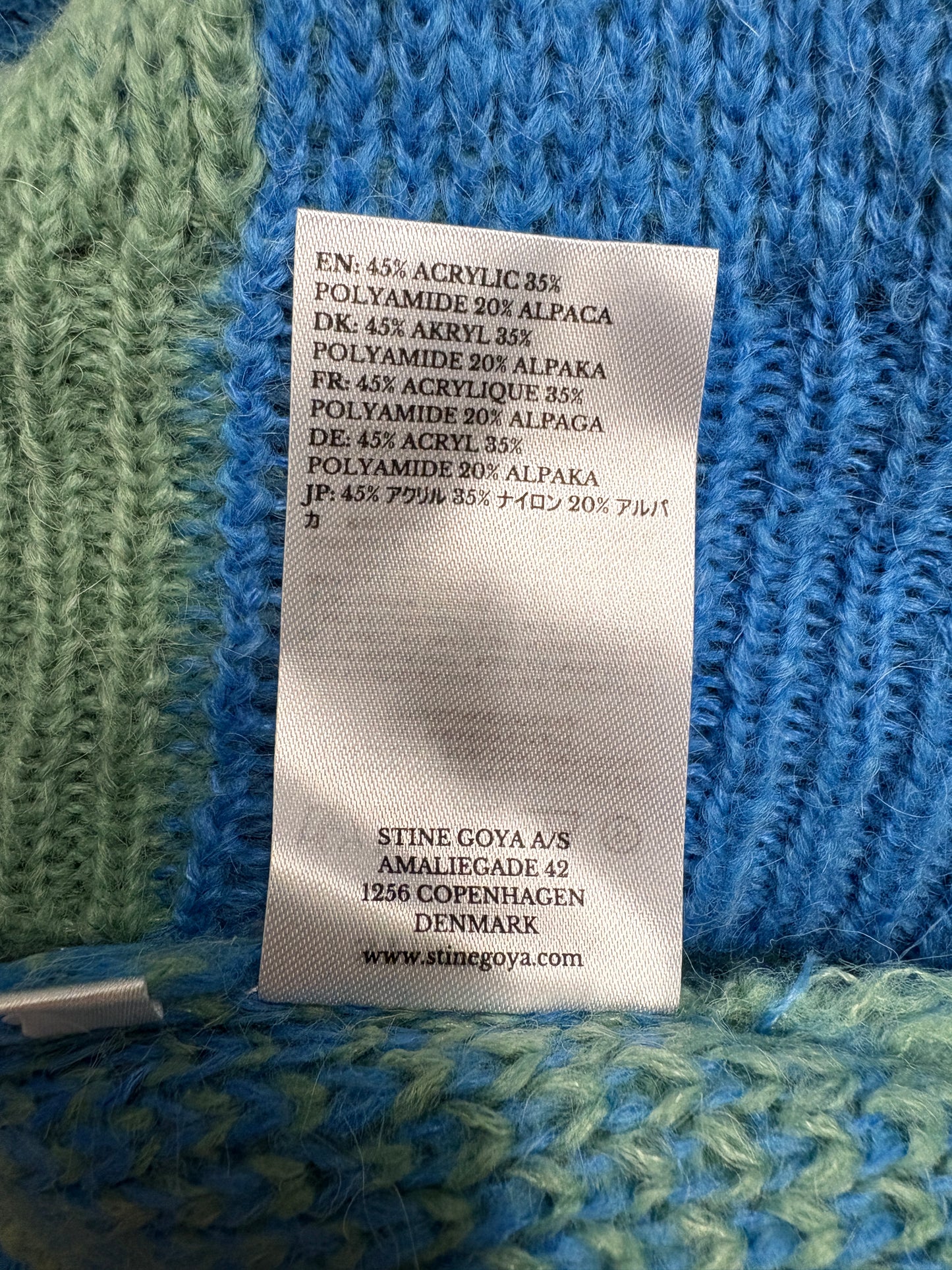 Stine Goya Green And Blue Check Jumper (pre-owned)