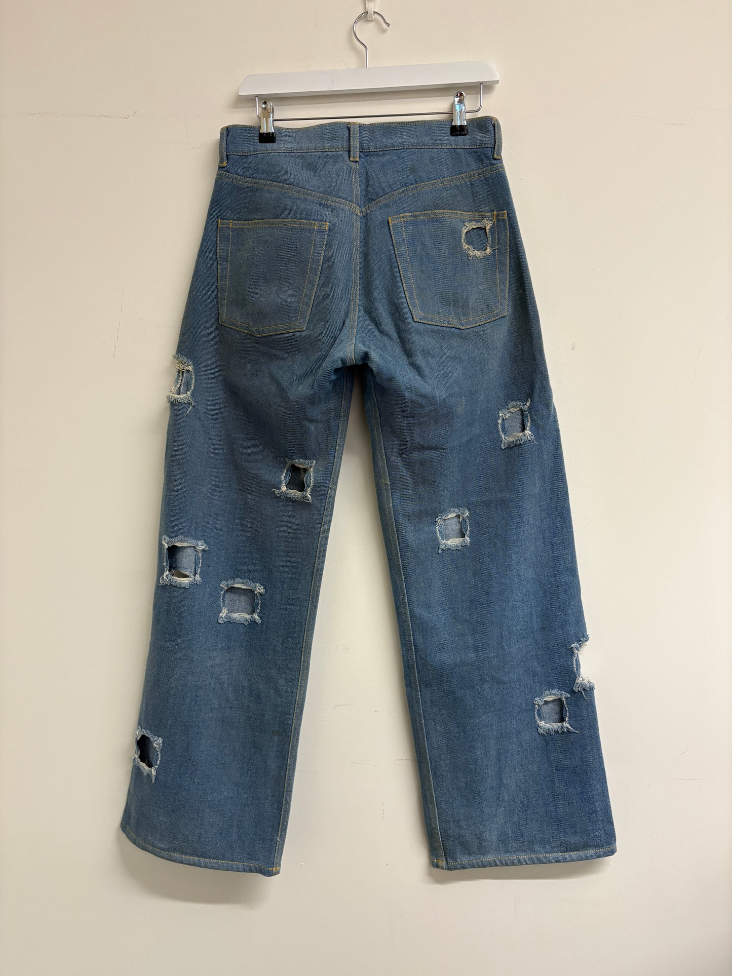 Rejina Pyo Blue Mia Cut Out Wide Leg Jeans (pre-owned)