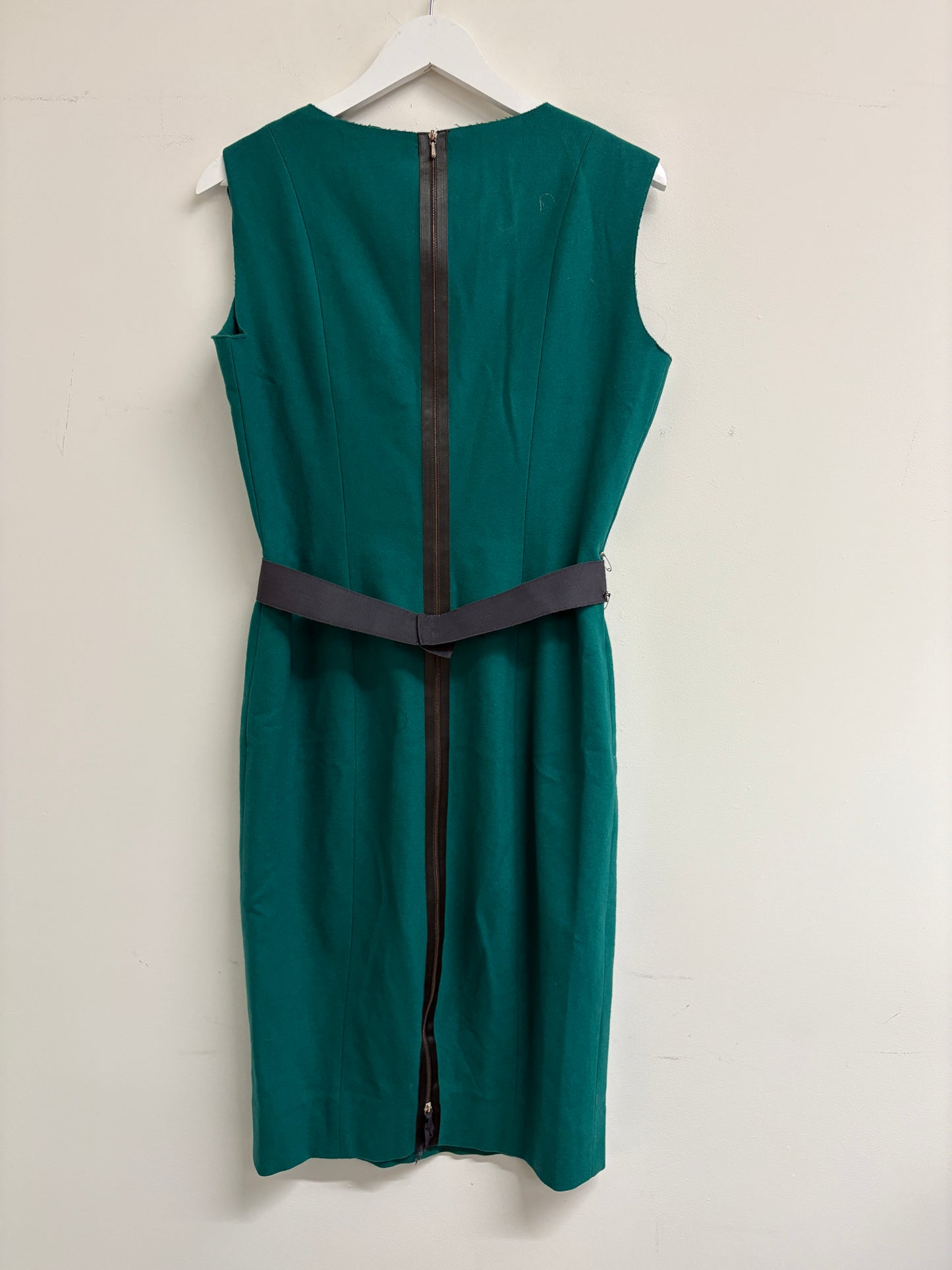 Victoria Beckham Green Wool Knee Length Dress (pre-owned)