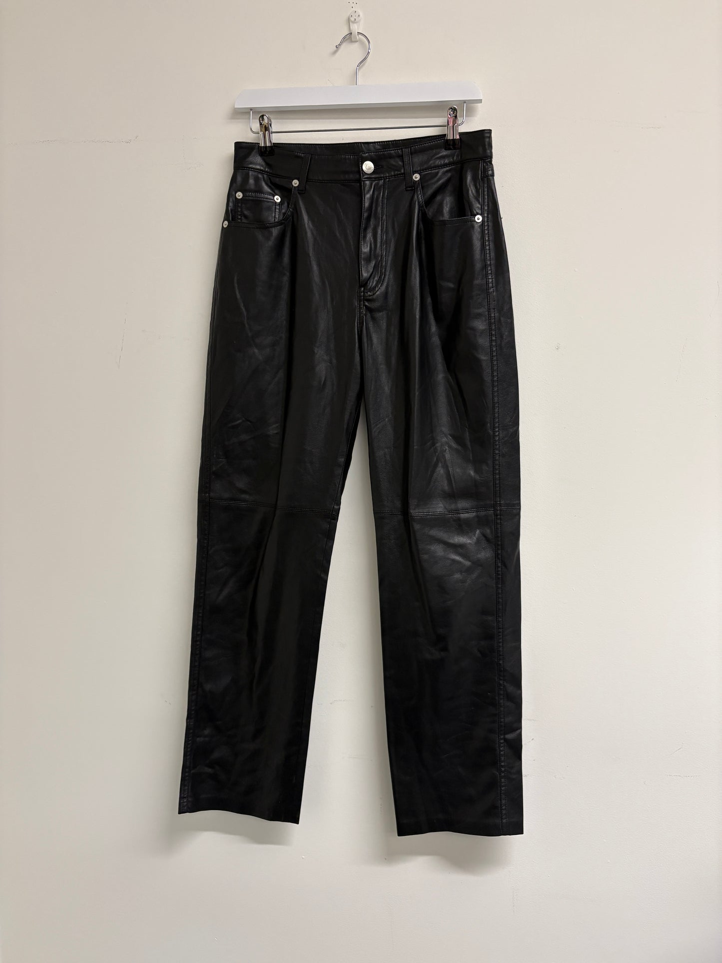 Nanushka Black Faux Leather Trousers (pre-owned)