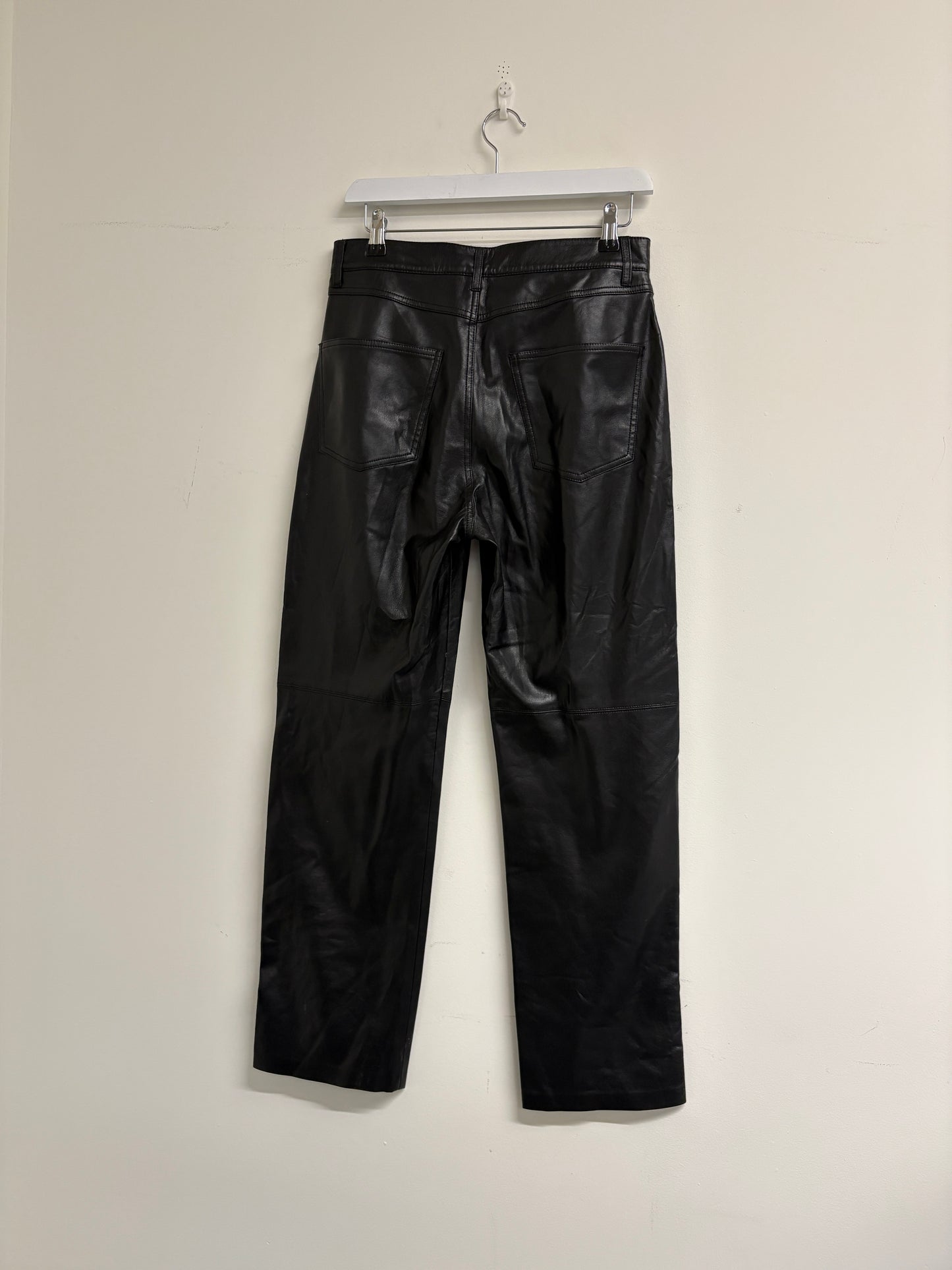 Nanushka Black Faux Leather Trousers (pre-owned)