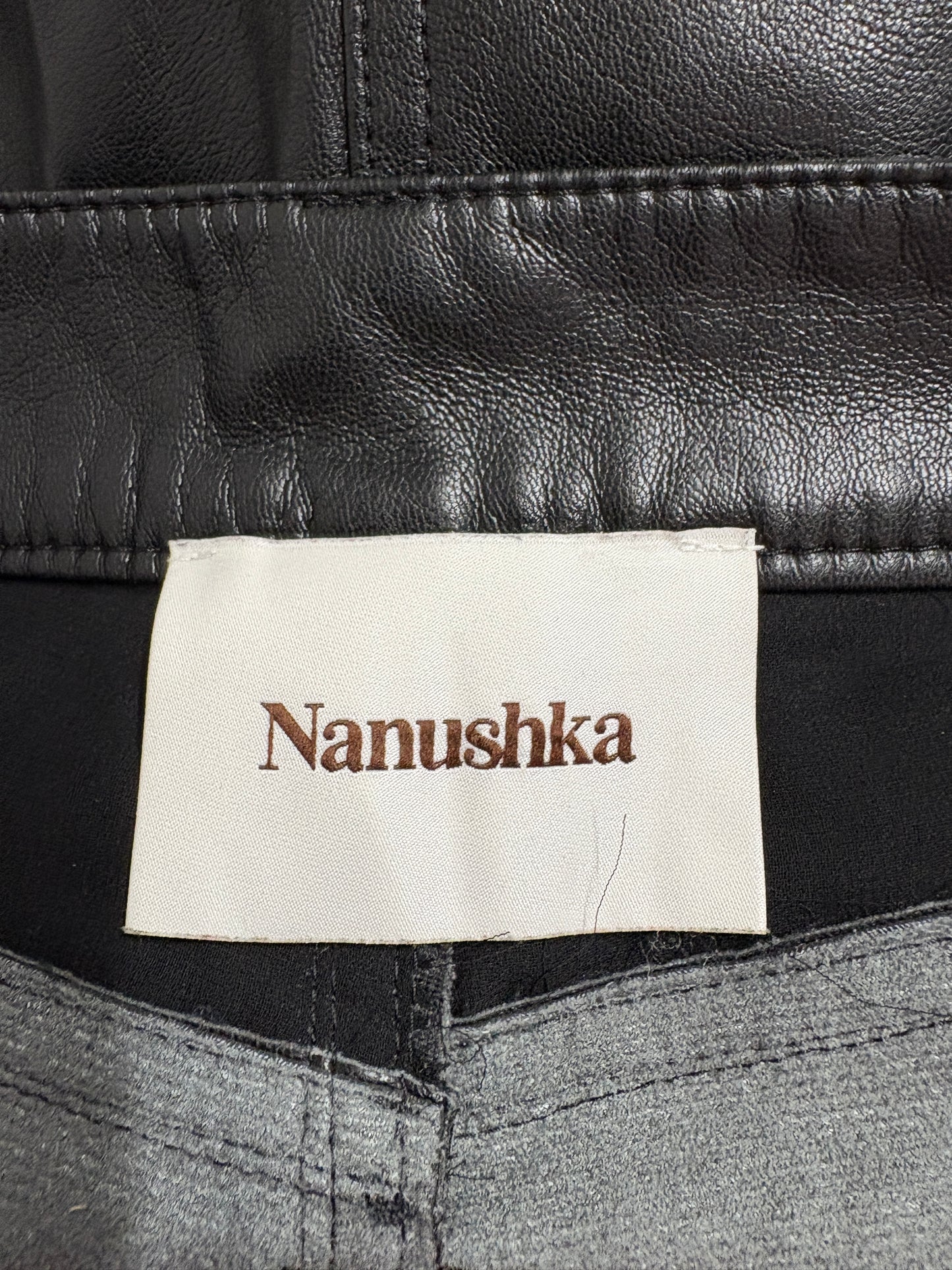 Nanushka Black Faux Leather Trousers (pre-owned)