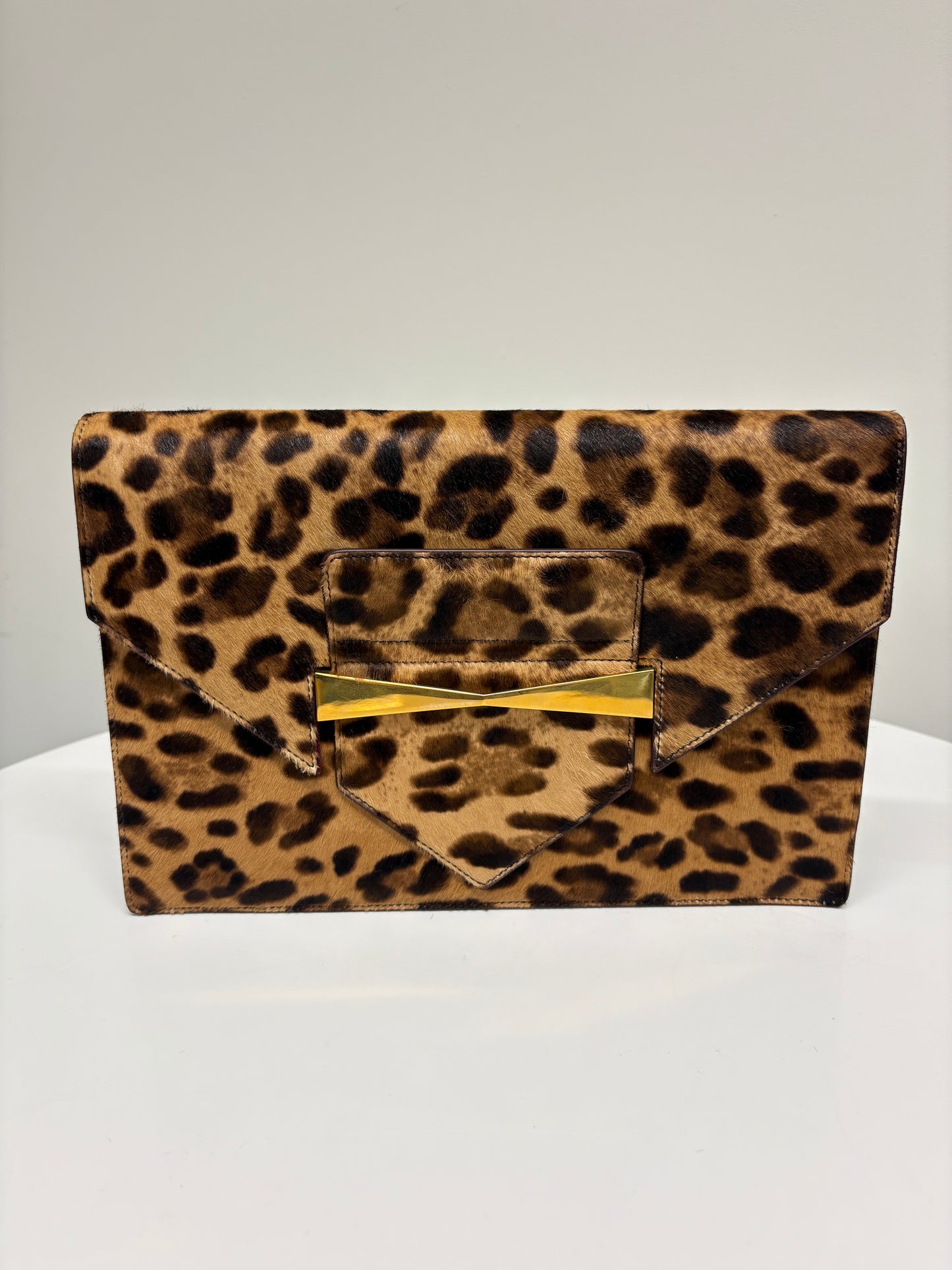 Alexander Mcqueen Leopard Print Clutch Bag (pre-owned)
