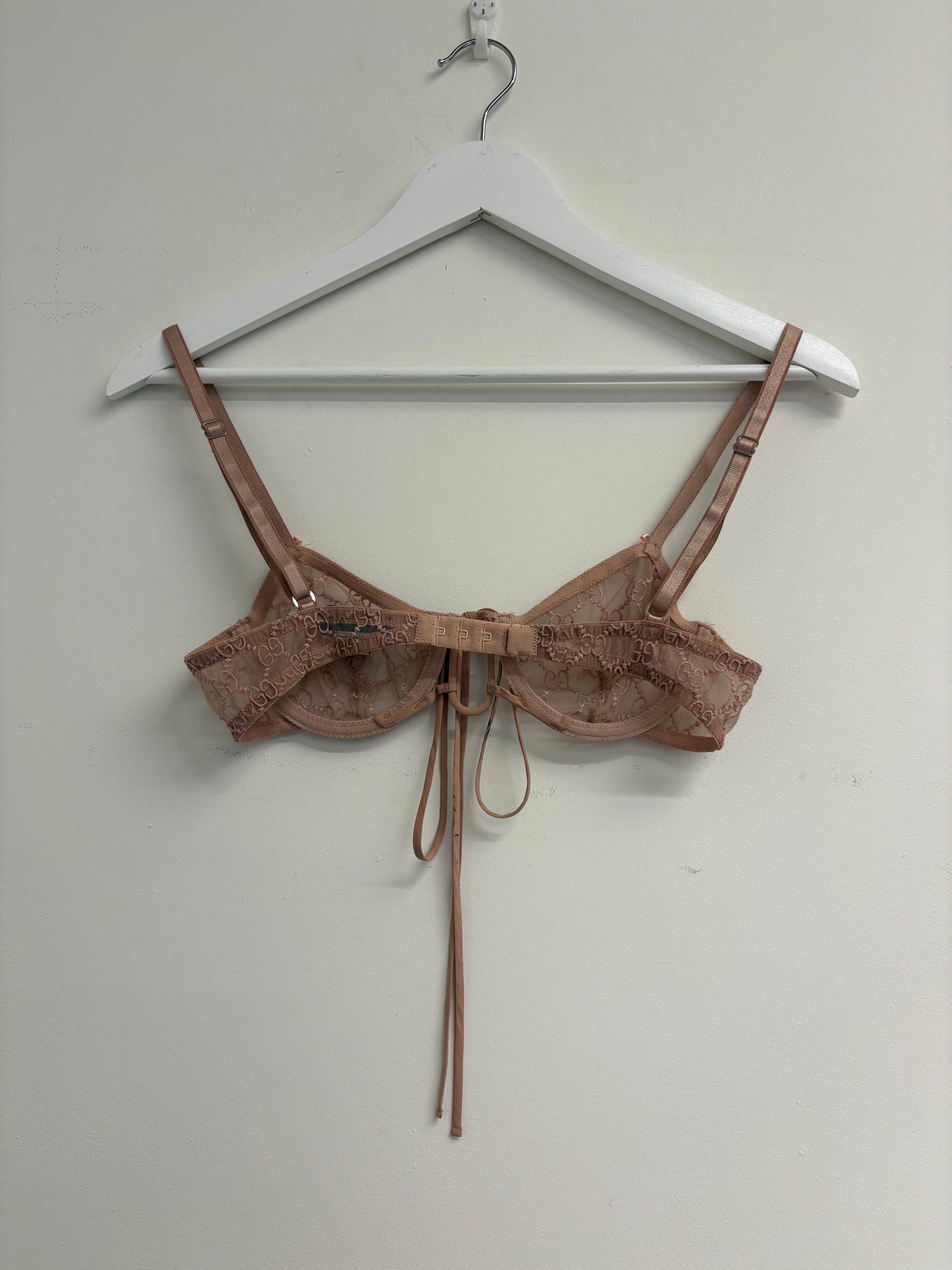 Gucci Nude Tulle Lace Bra (pre-owned)