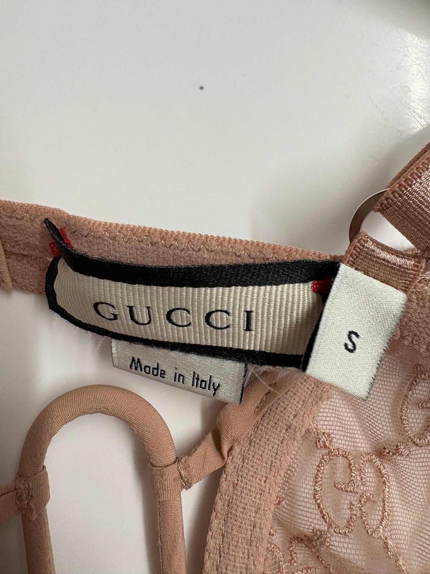 Gucci Nude Tulle Lace Bra (pre-owned)
