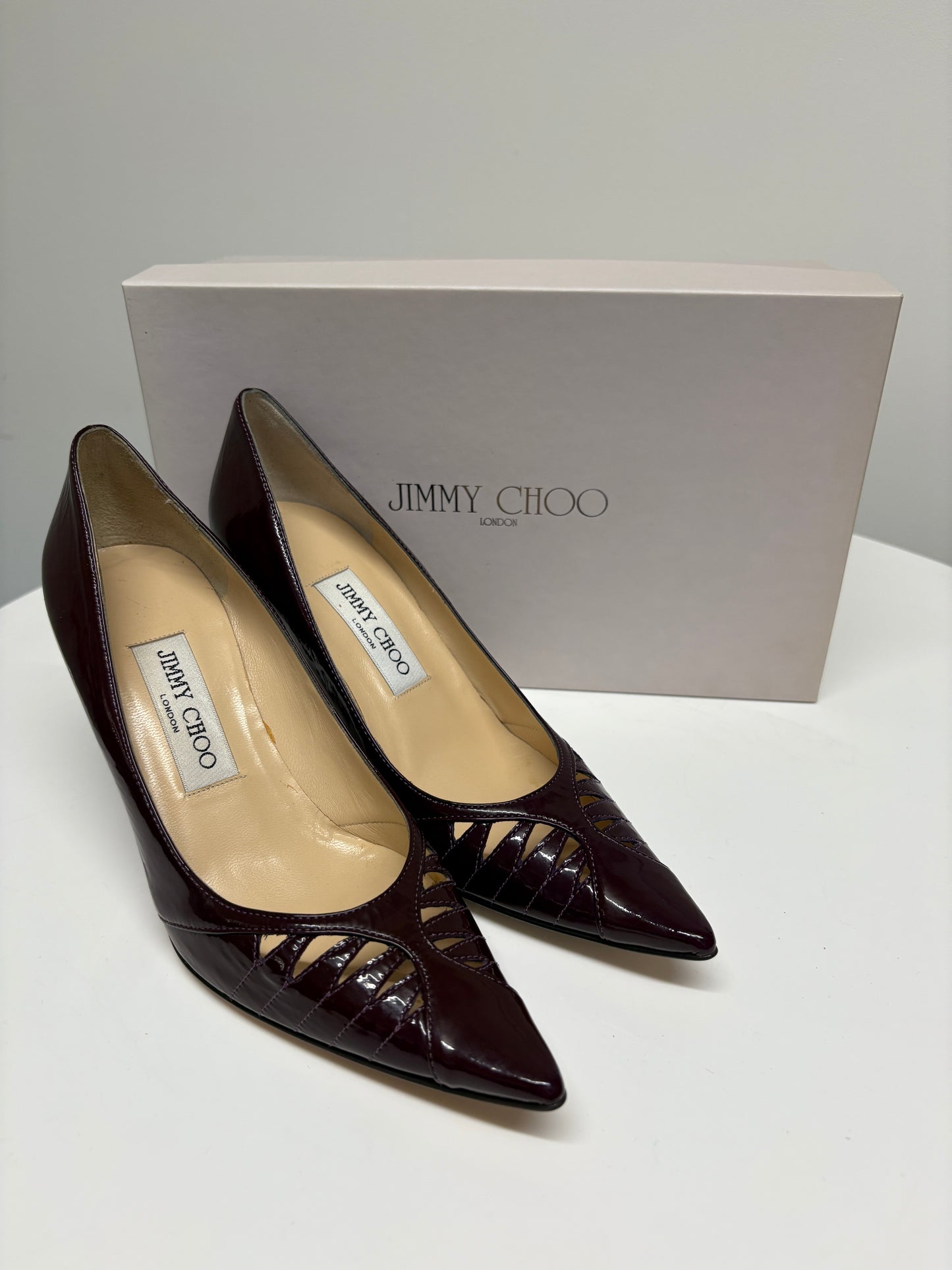 Jimmy Choo Patent Cut Out Heels (pre-owned)