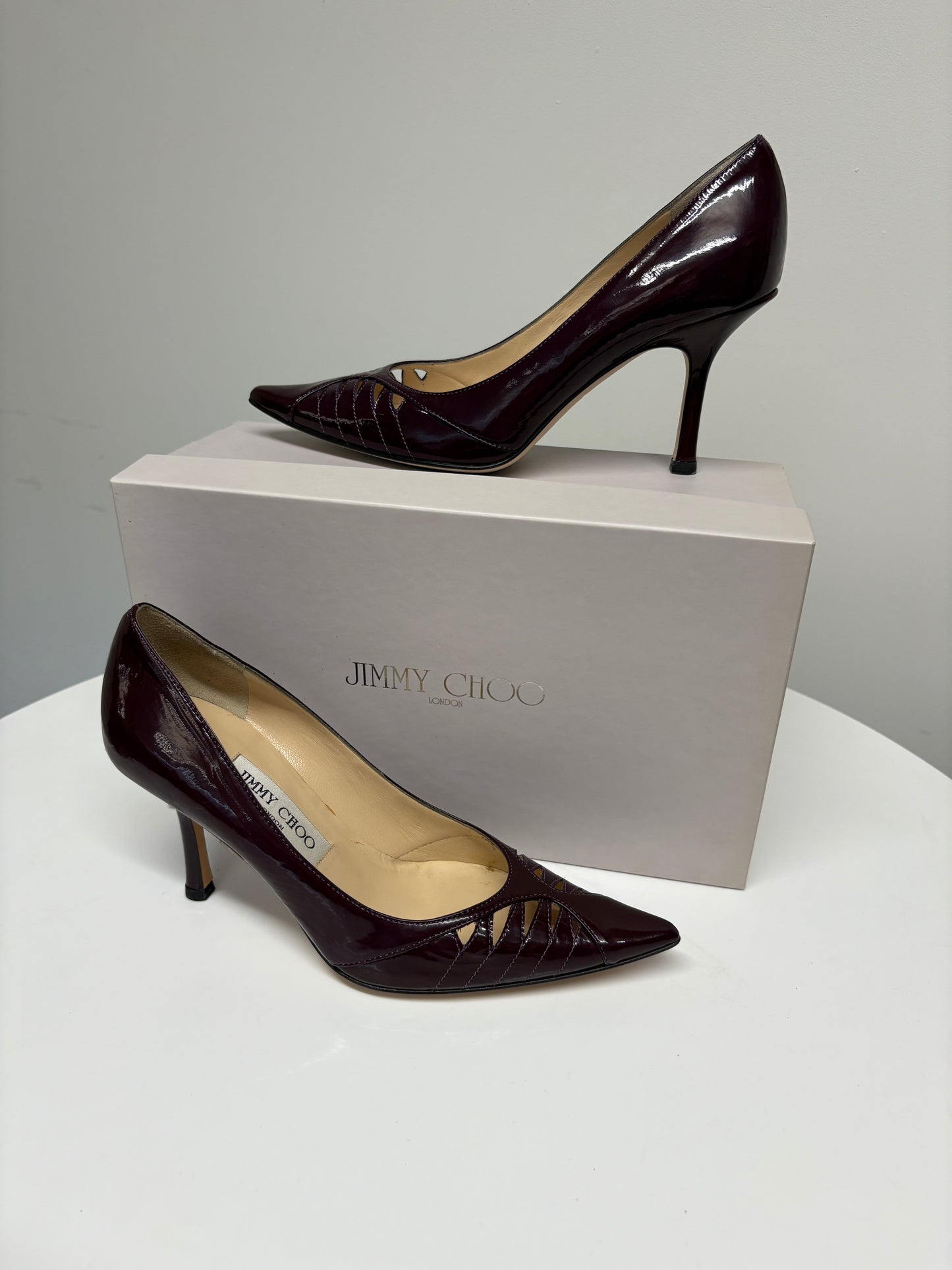 Jimmy Choo Patent Cut Out Heels (pre-owned)