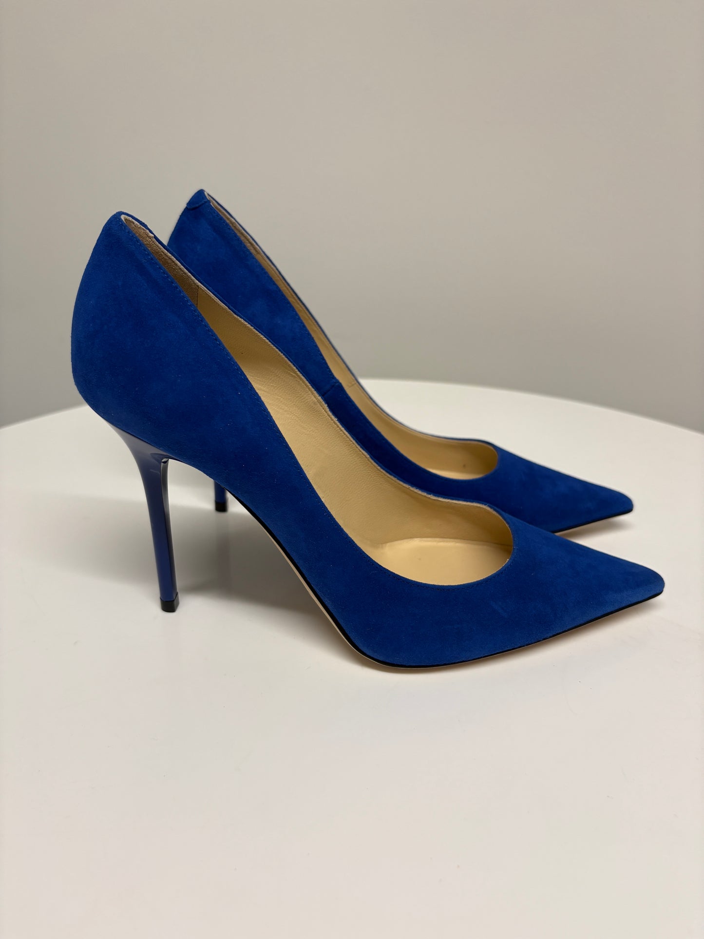 Jimmy Choo Abel Electric Blue Suede Heel Pumps (pre-owed)