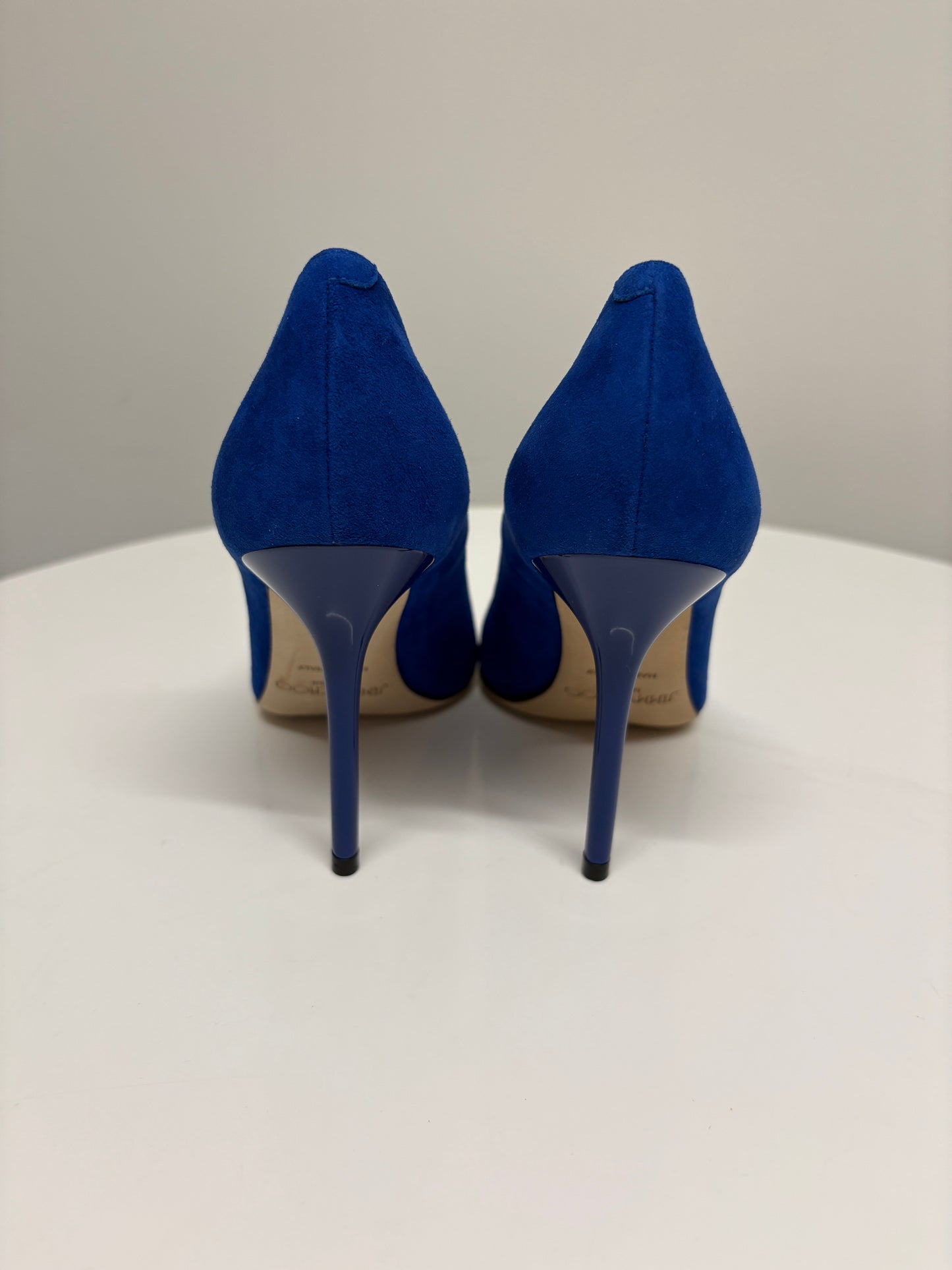 Jimmy Choo Abel Electric Blue Suede Heel Pumps (pre-owed)