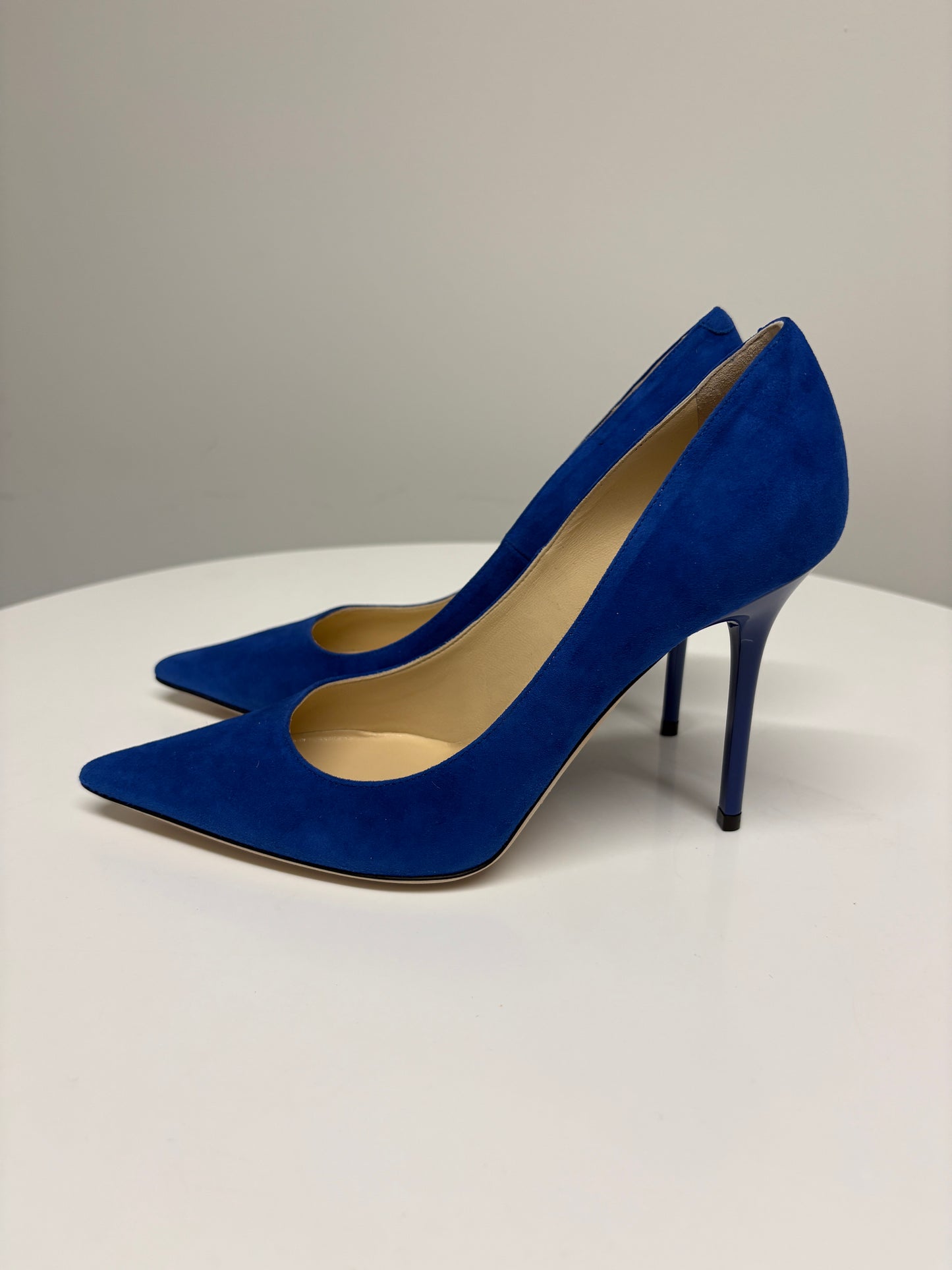 Jimmy Choo Abel Electric Blue Suede Heel Pumps (pre-owed)