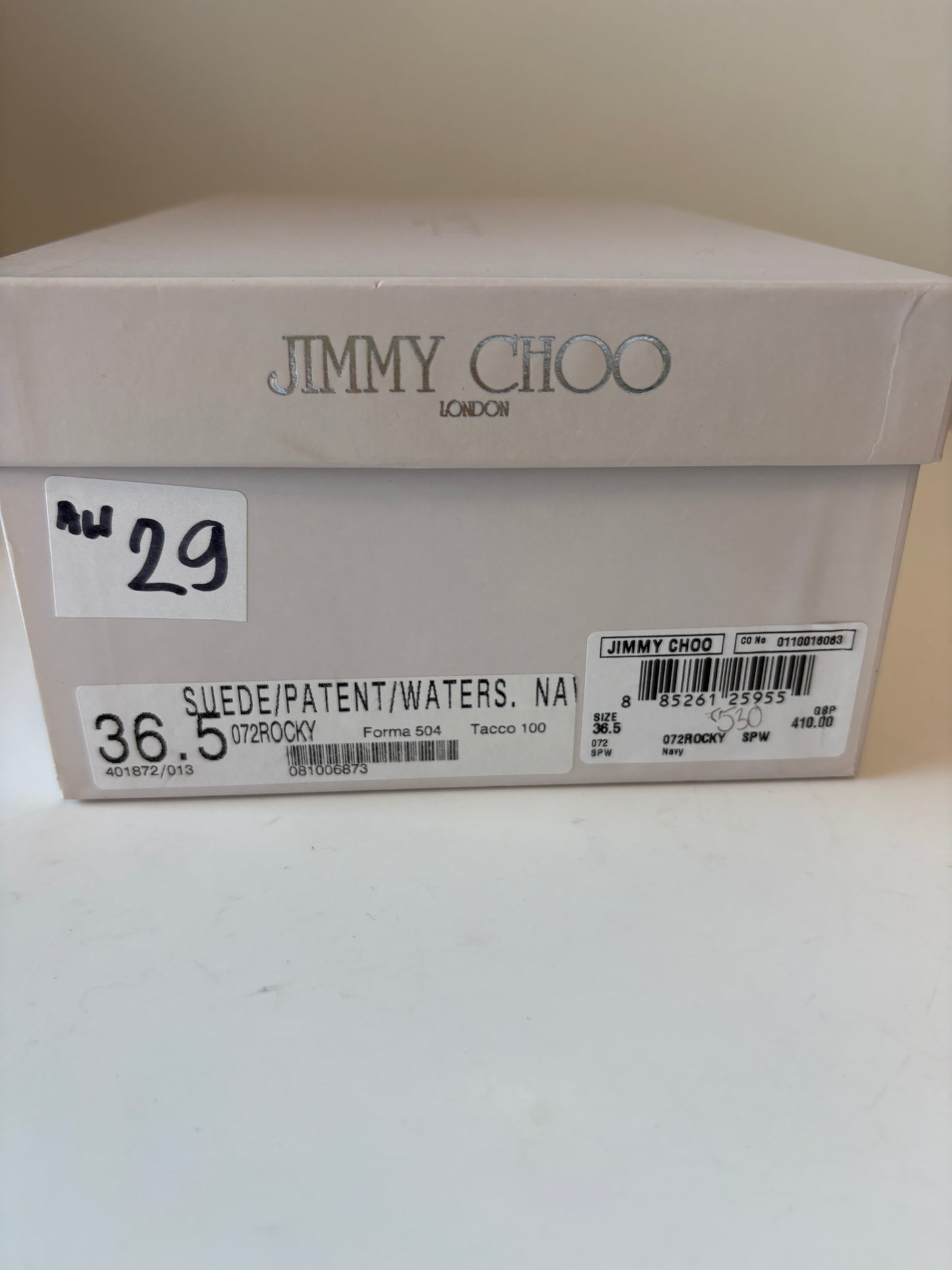 Jimmy Choo 072 Rocky Watersnake Blue Peeptoe Heels