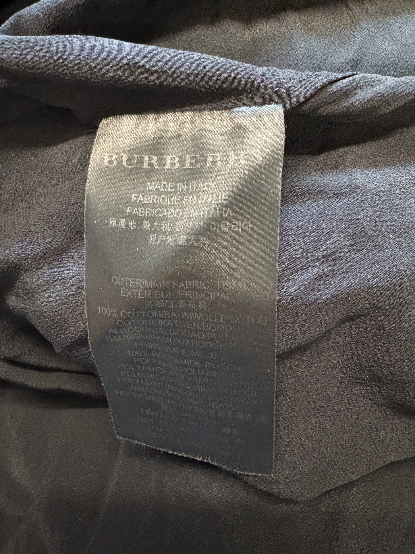 Burberry Burgundy Polkadot Mesh High Neck Gown