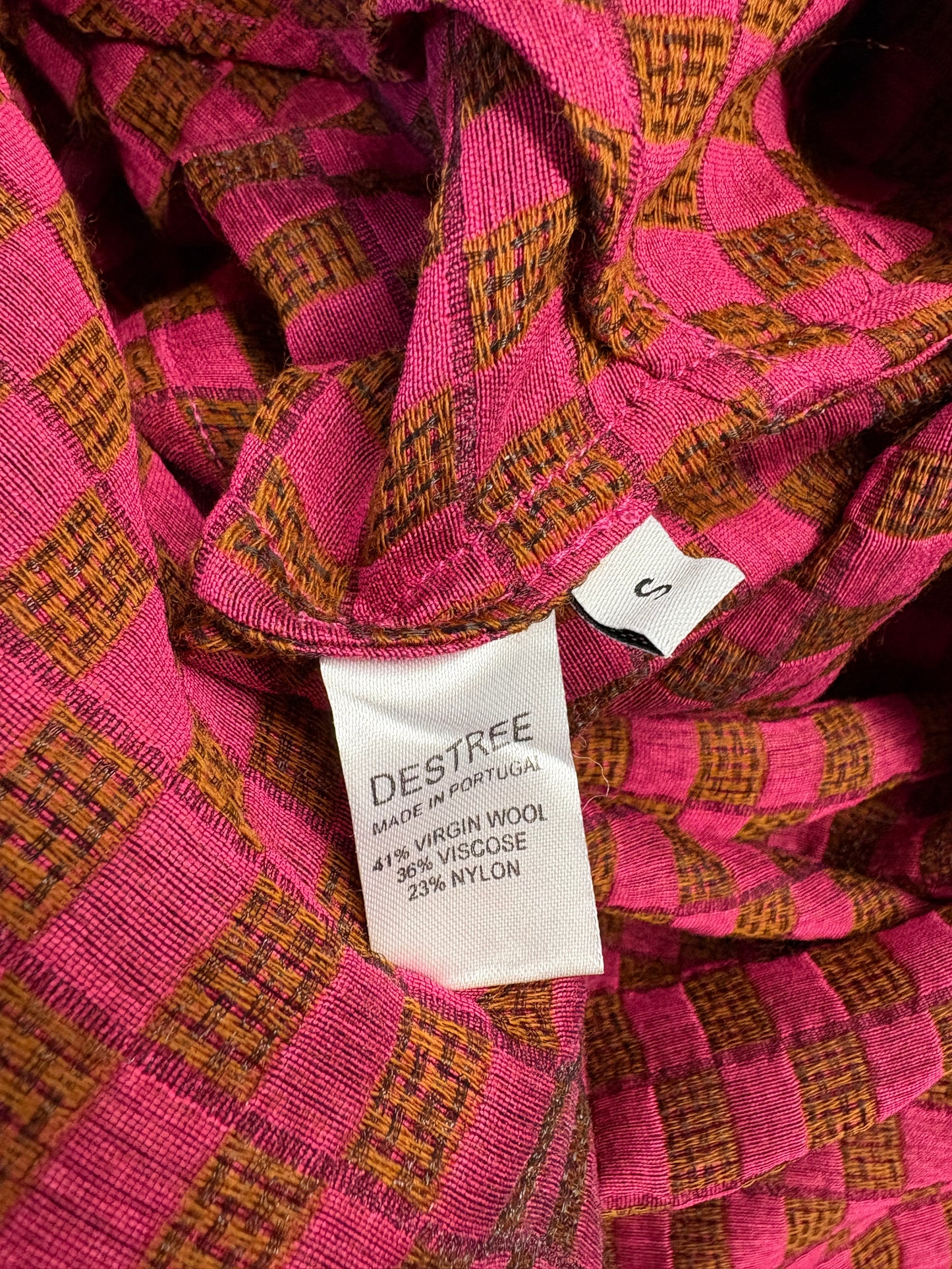 Destree Amoako Dress Long Fleck Pink And Brown