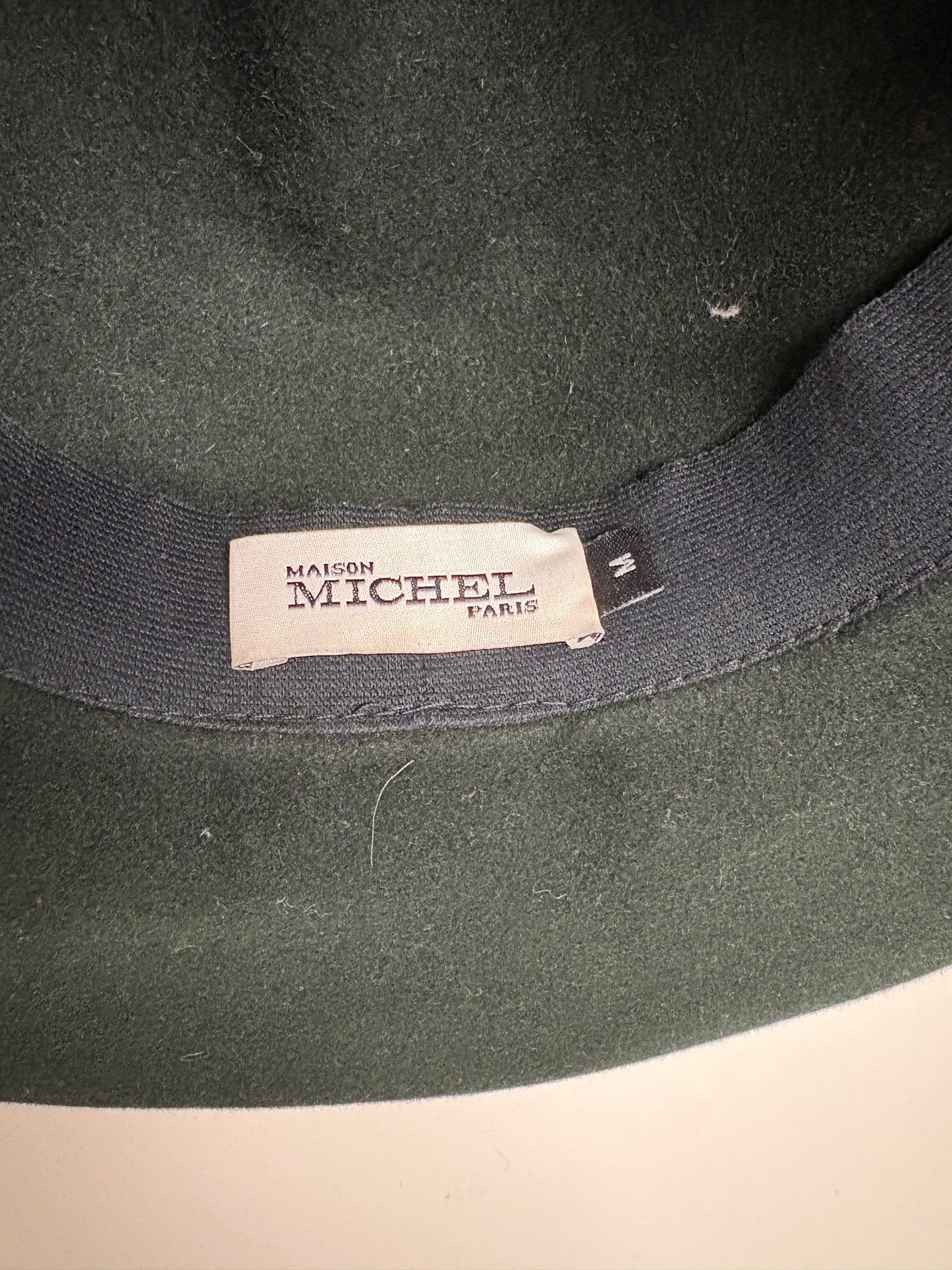 Maison Michel Green Fedora Hat