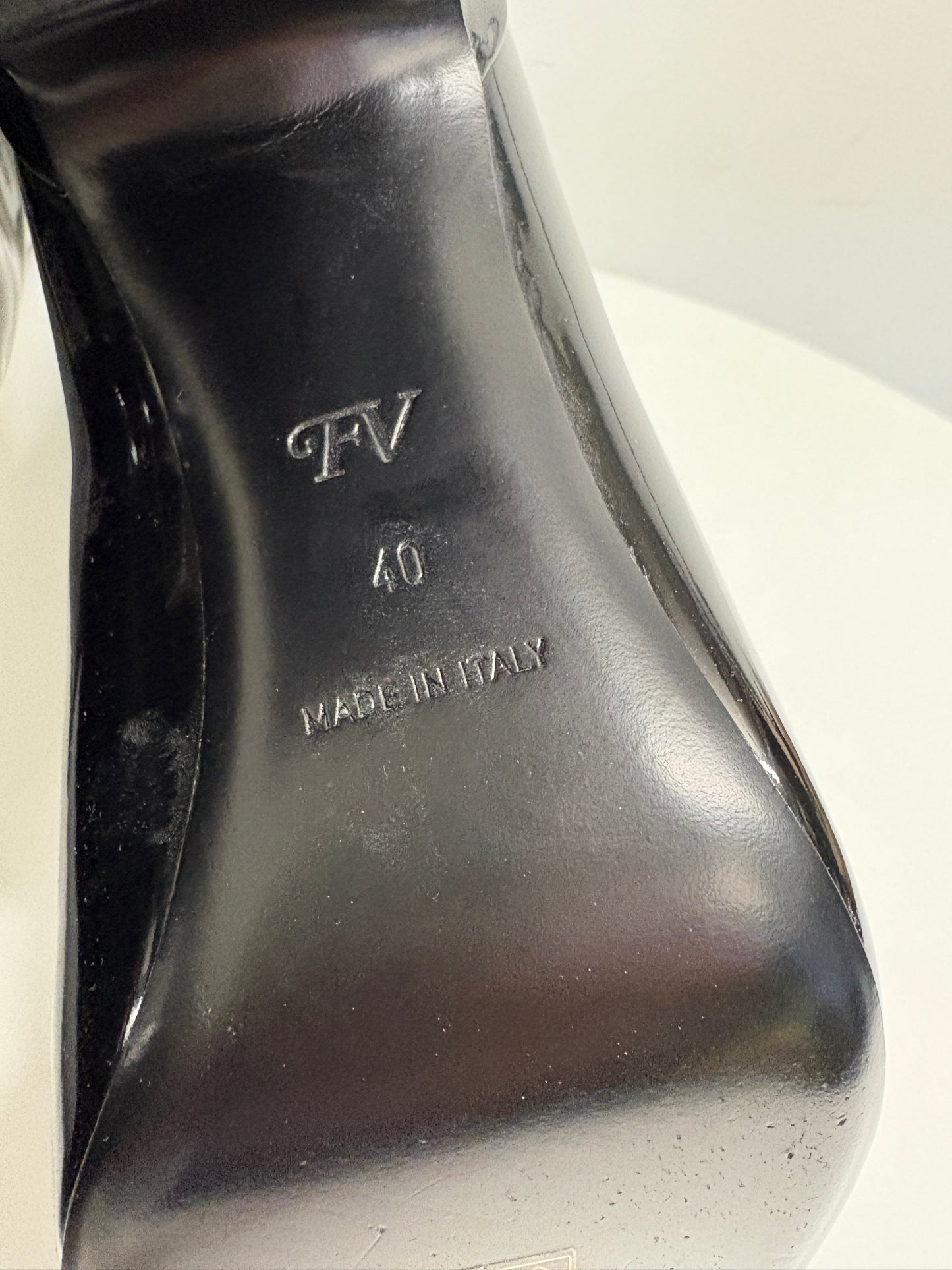 Fabrizio Viti Black Patent Knee High Boots