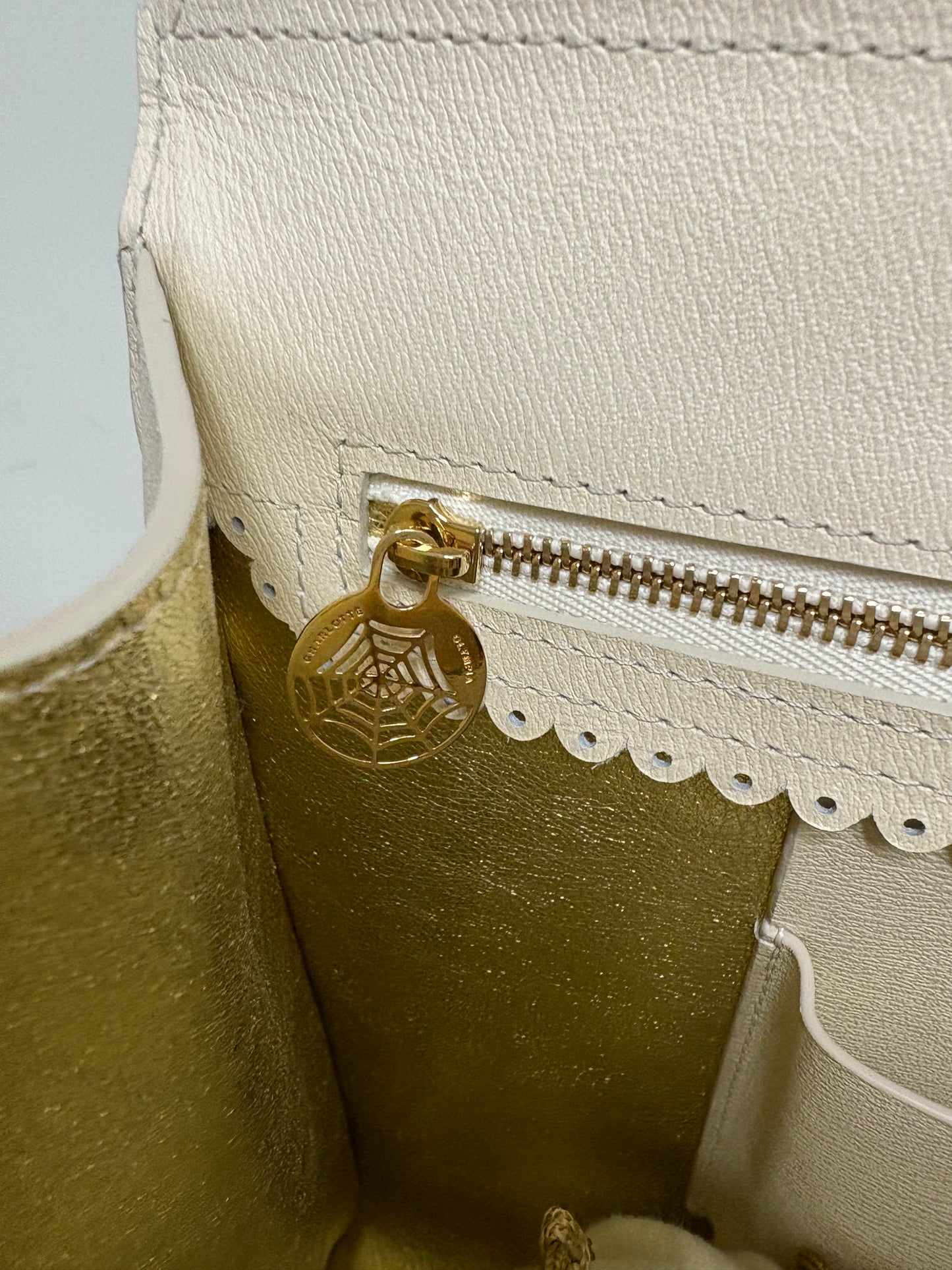 Charlotte Olympia Pony Skin Cream Handbag