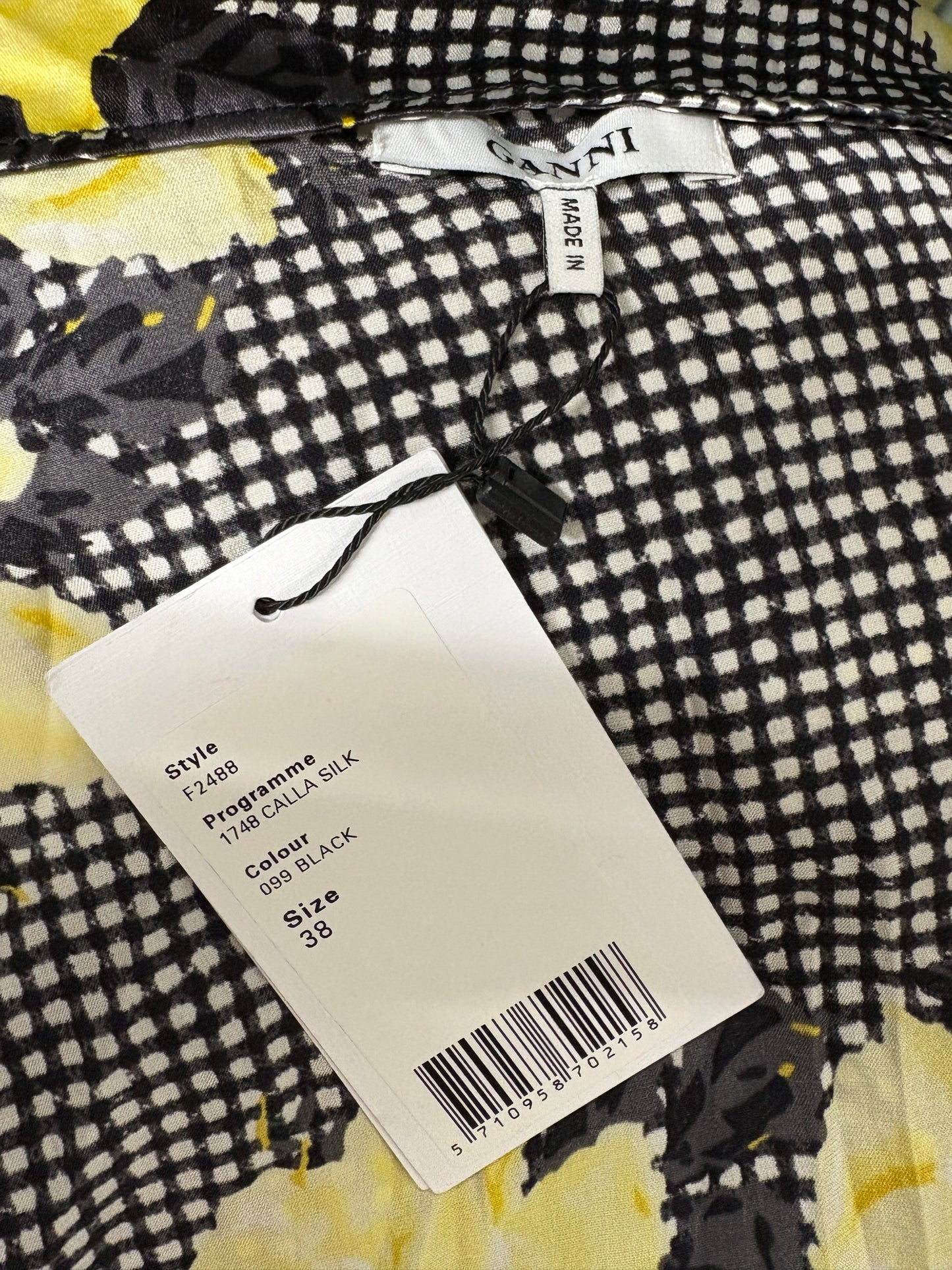 Ganni Calla Floral Silk Wrap Dress