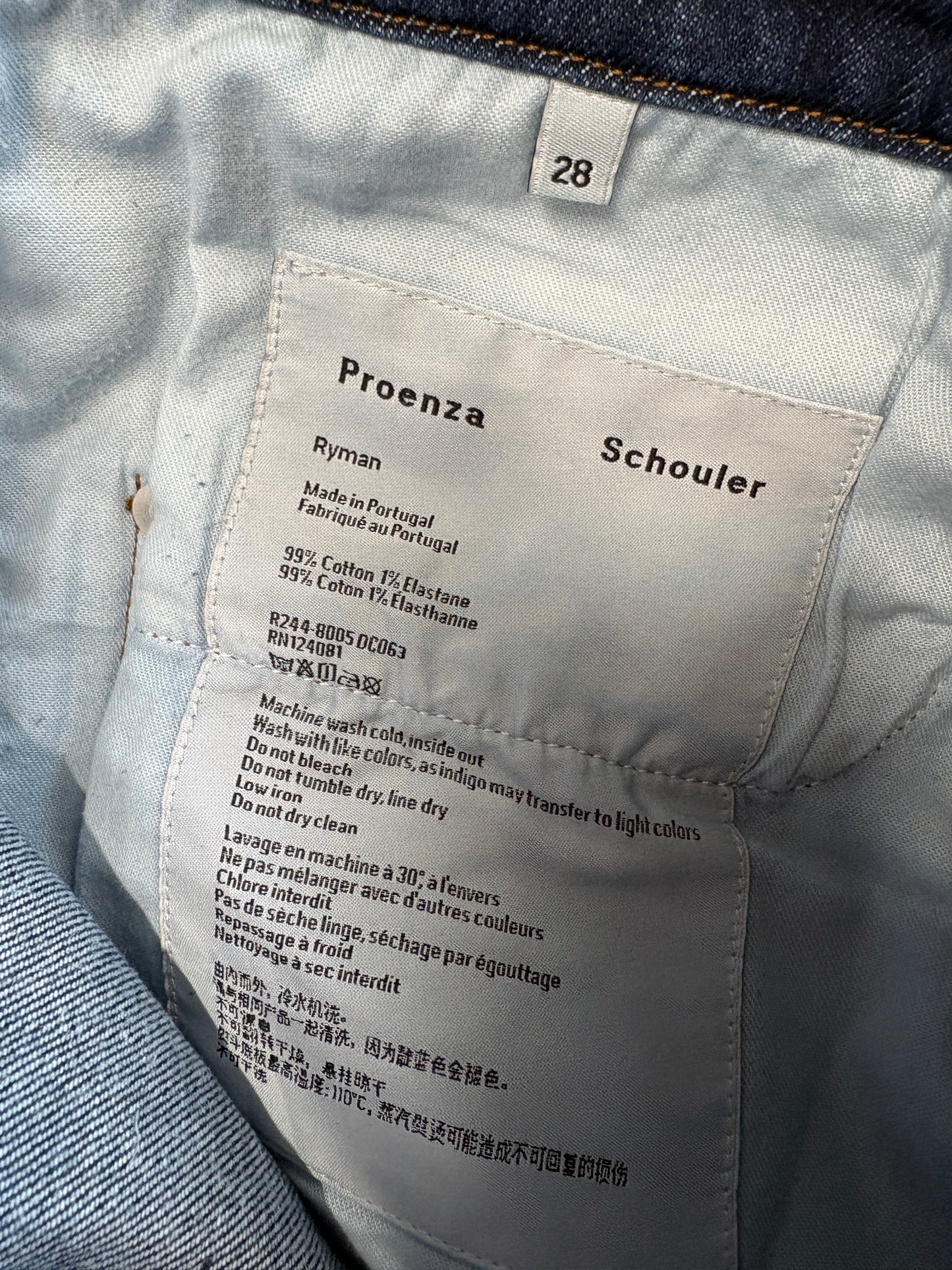 Proenza Schouler Dark Blue Ryman Jeans