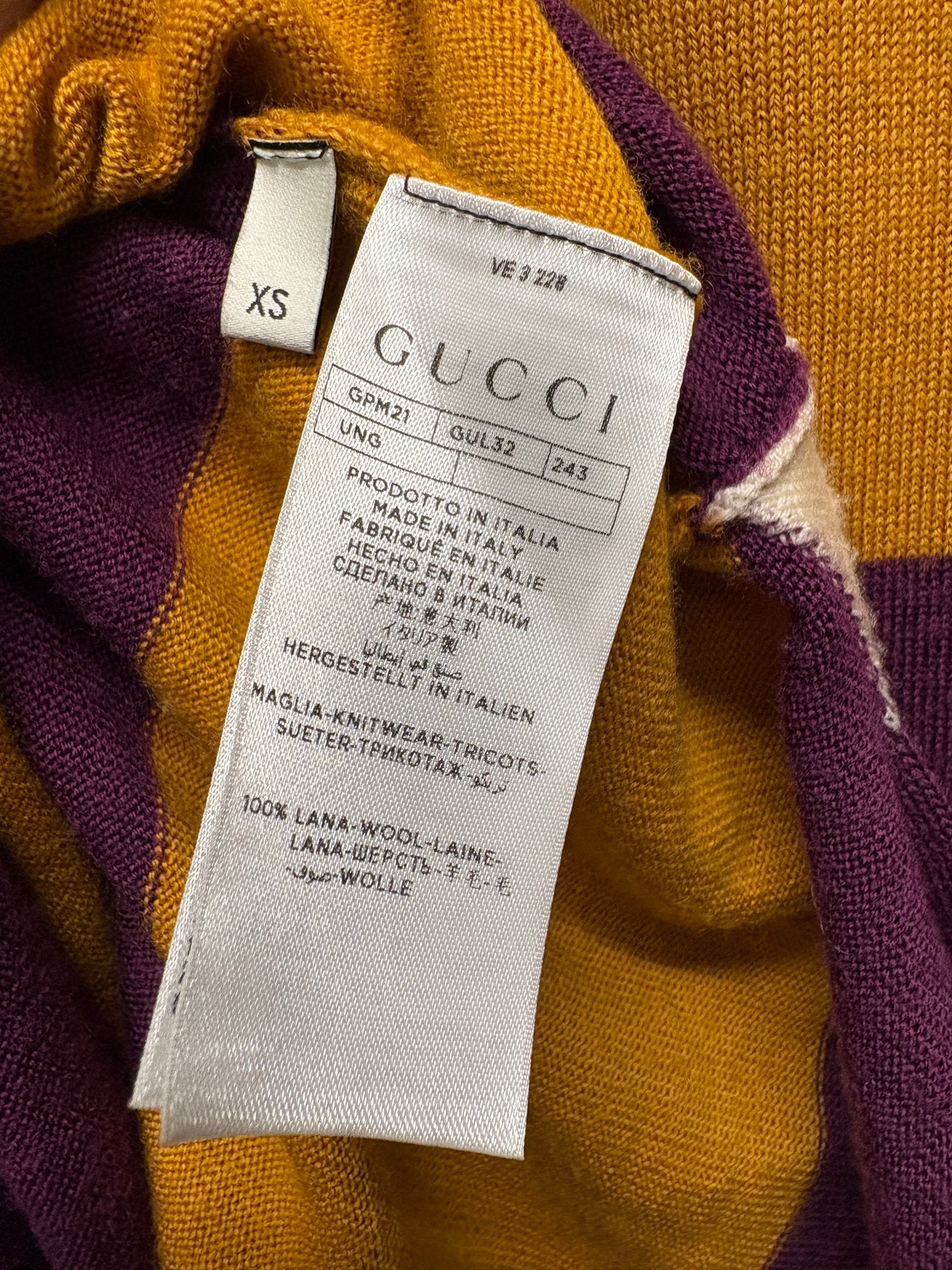 Gucci Wool Stripe Rugby Shirt Dress