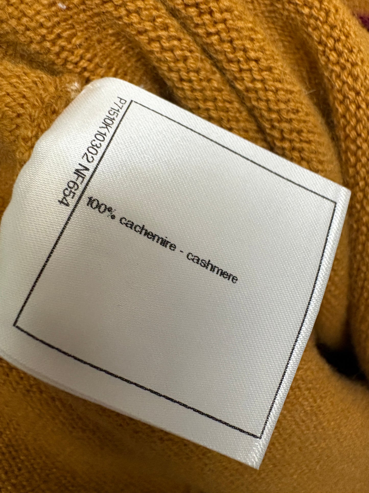 Chanel Cashmere Coco Button Bicolour Knit Cardigan In Yellow