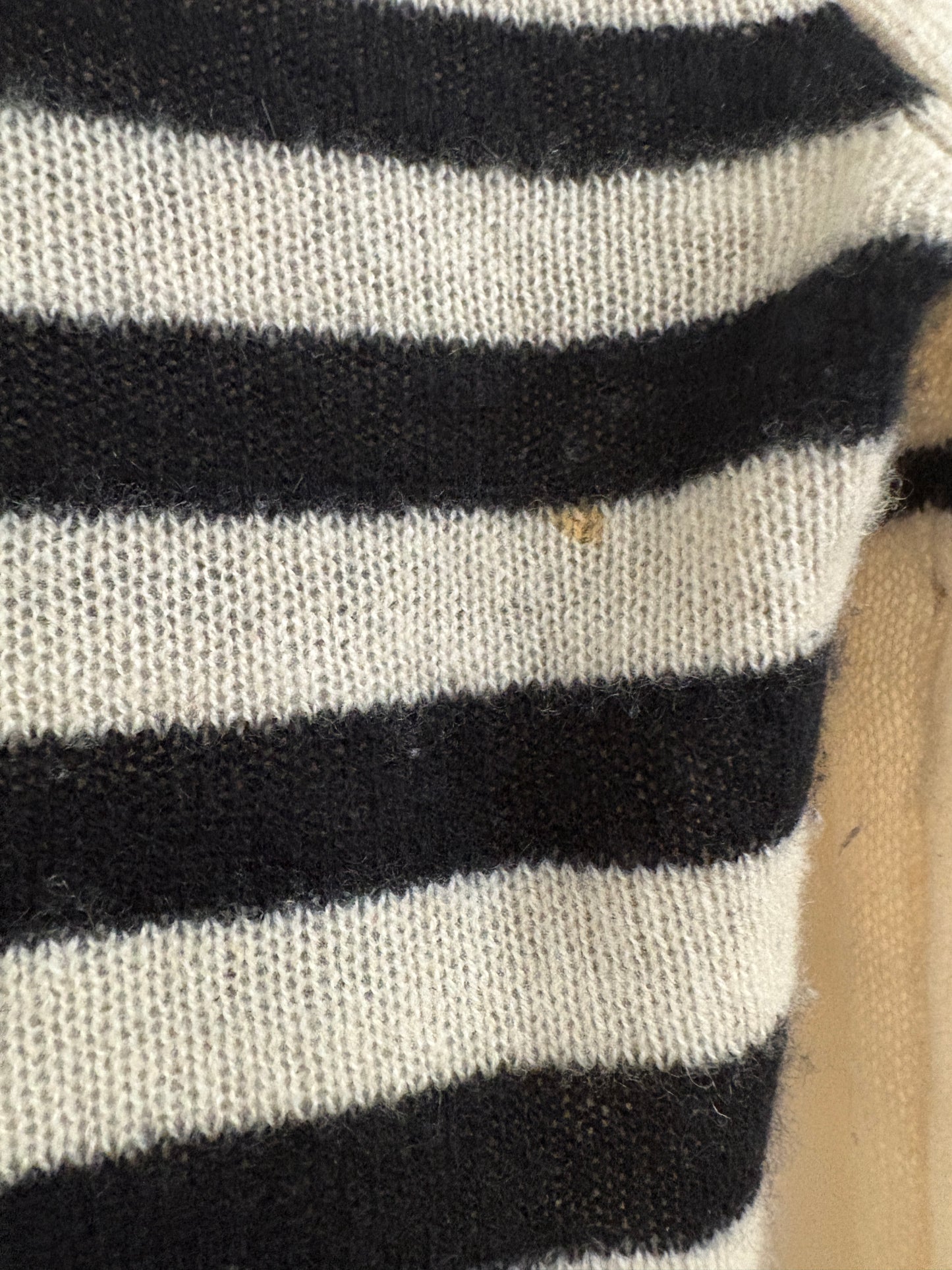 Khaite Ivy Striped Cashmere V-Neck Sweater