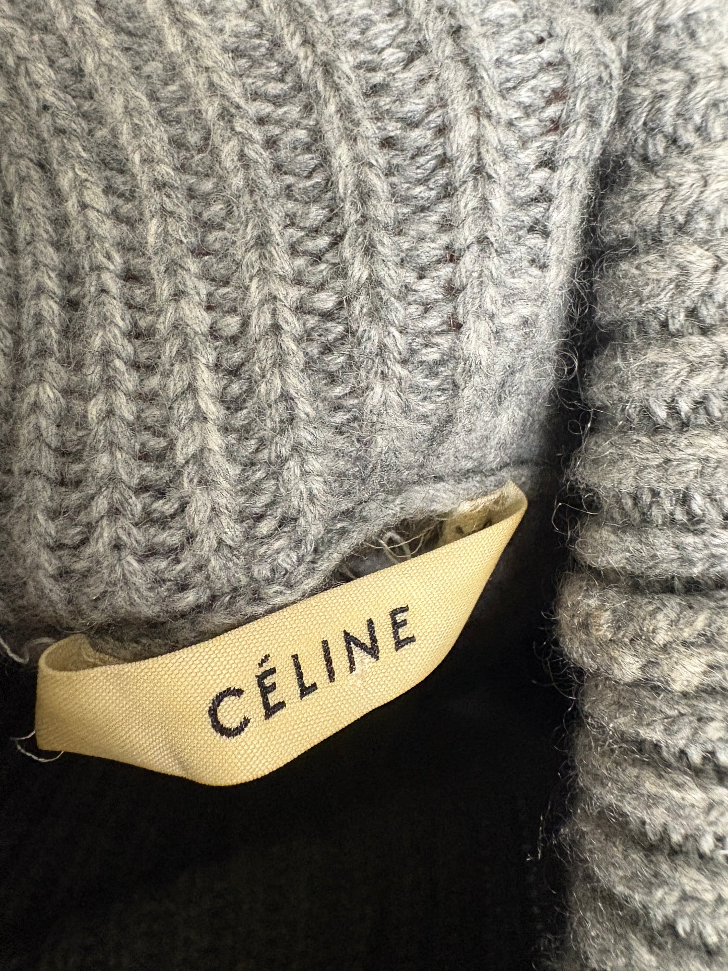 Celine Grey Cashmere Turtleneck Jumper