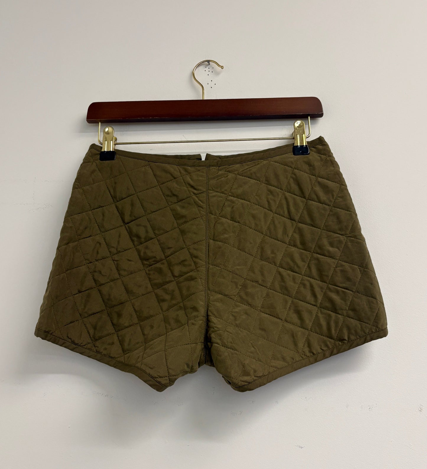 Christian Dior Khaki Quilted Mini Shorts