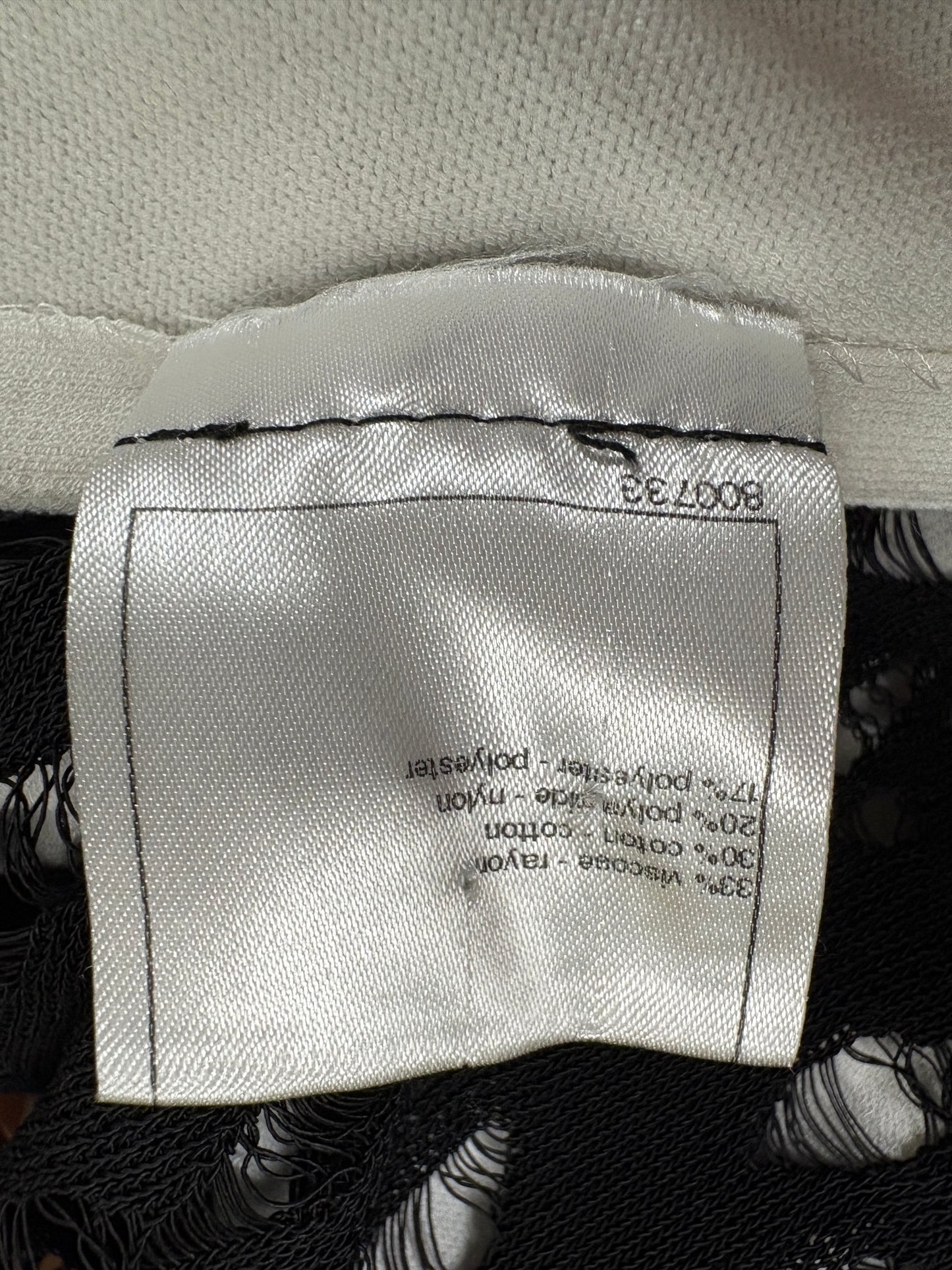 Chanel Monochrome Open Knit Overlay Sheath Dress