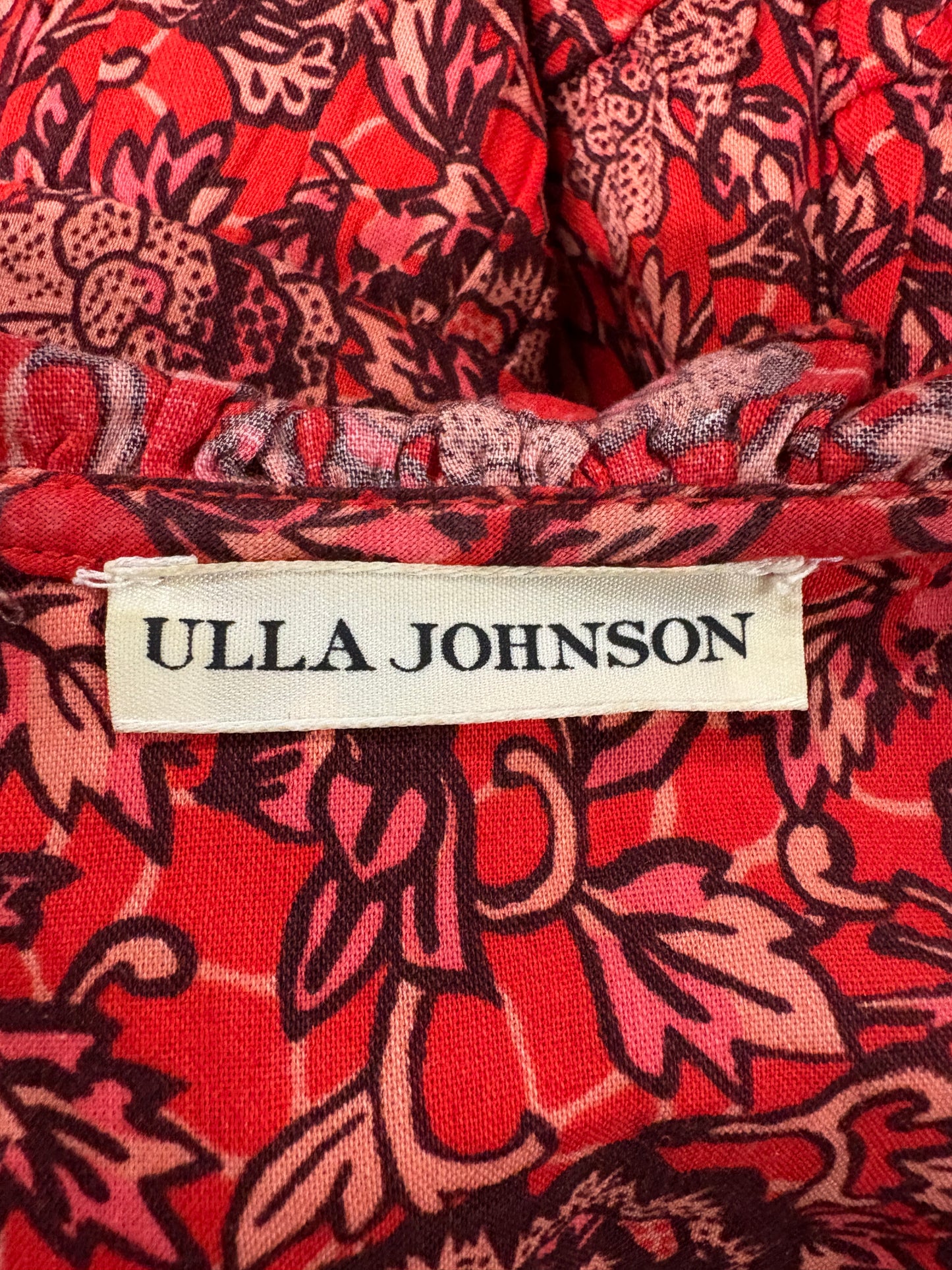 Ulla Johnson Liv Red Floral Tiered Dress