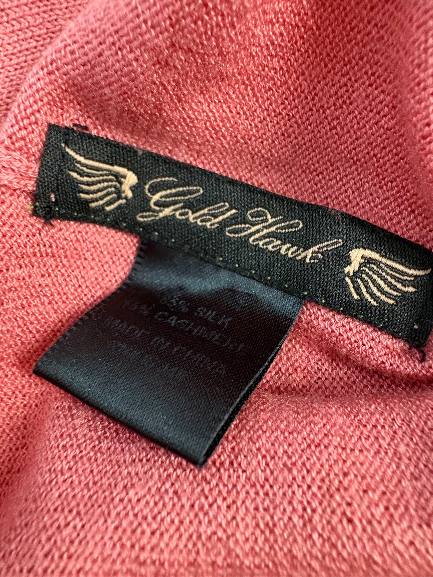 Gold Hawk Pink Silk Cashmere One Shoulder Top