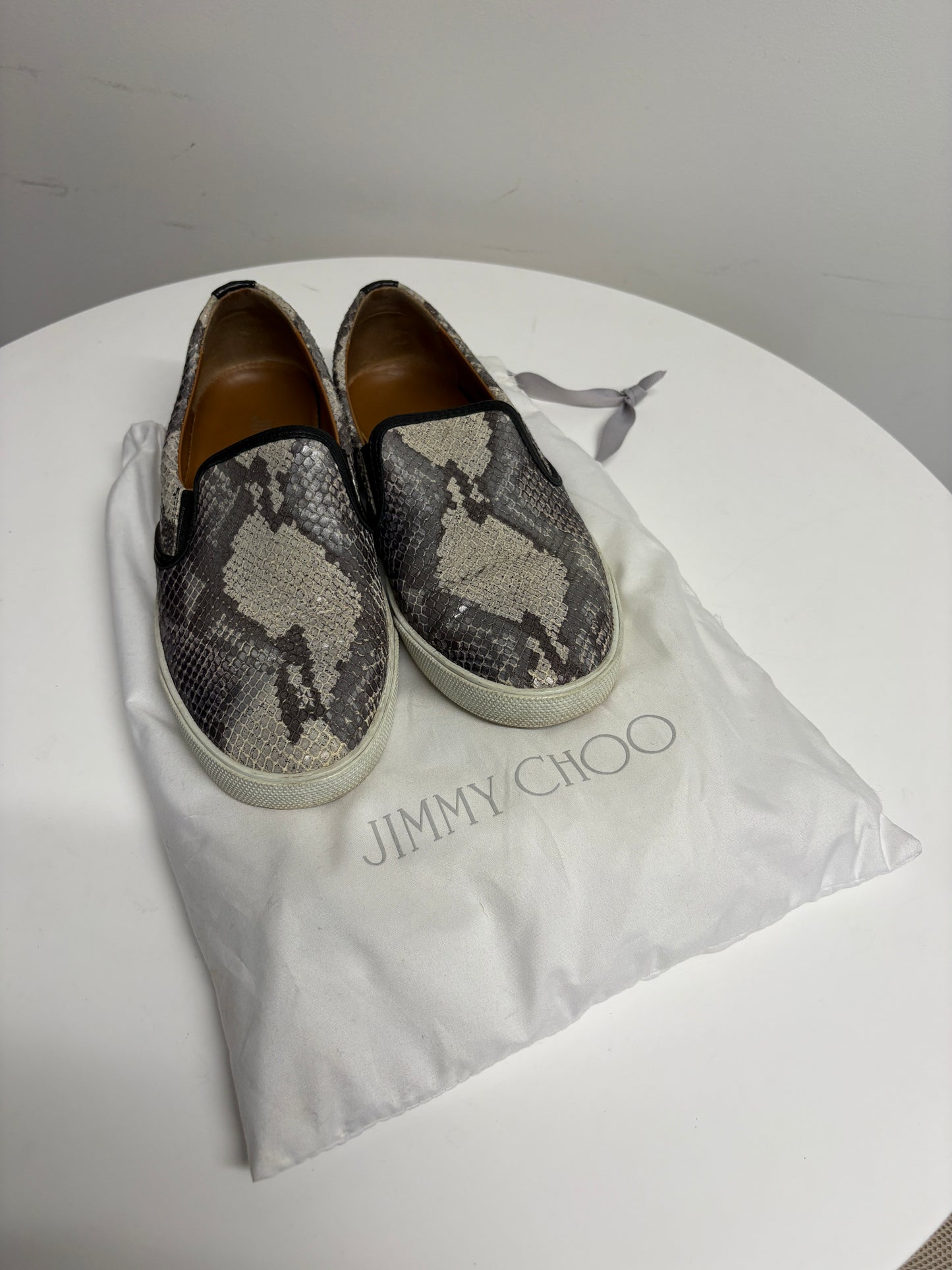 Jimmy Choo Python Slip On Sneakers