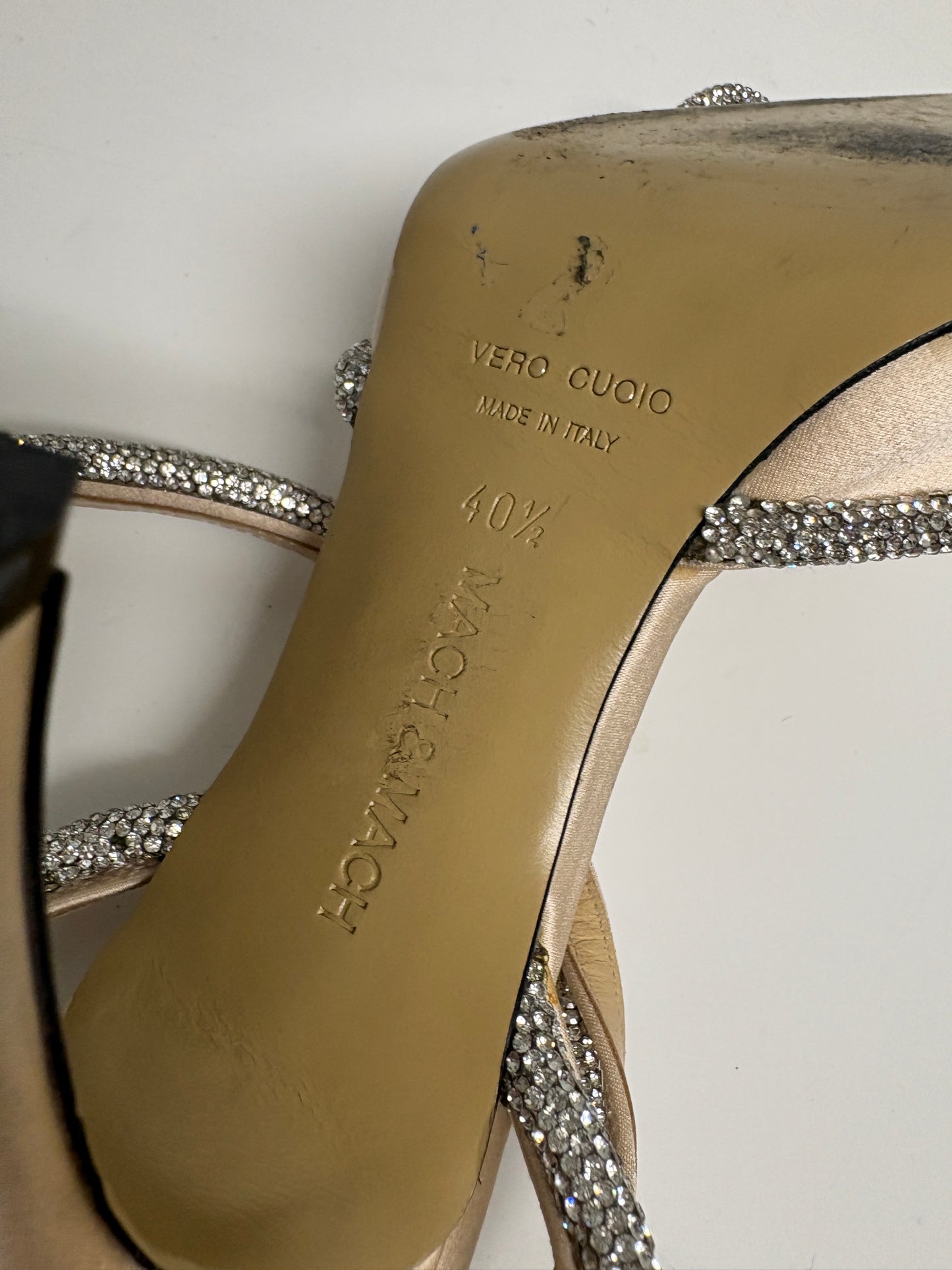 Mach & Mach Cream Diamante Bow Stiletto