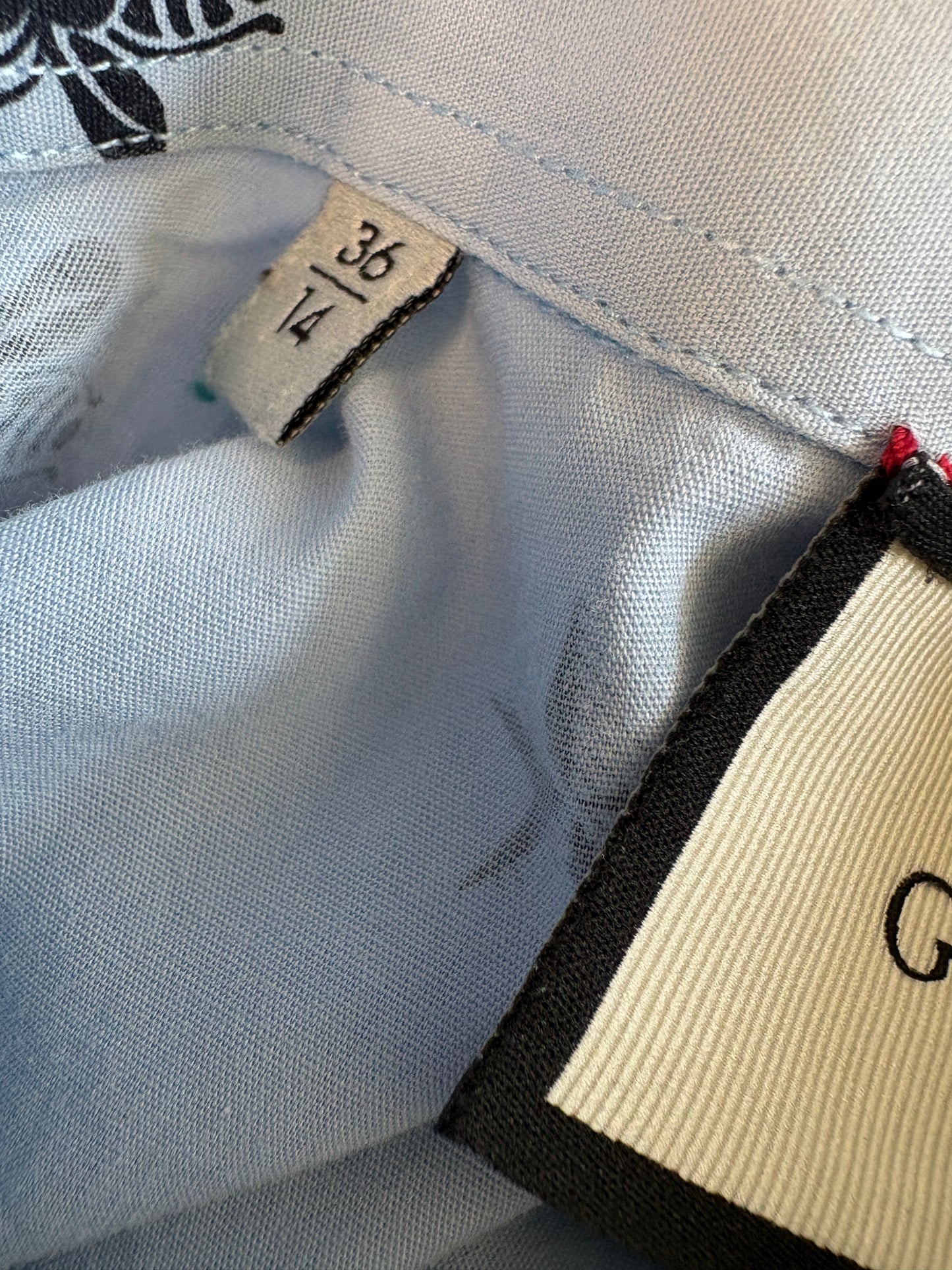 Gucci Blue Bee Motif Duke Shirt