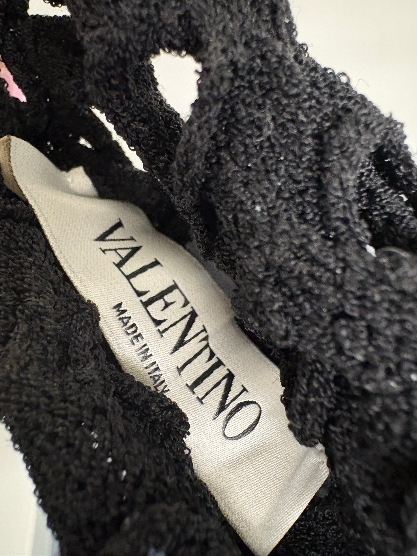 Valentino Black Open Knit Turtleneck