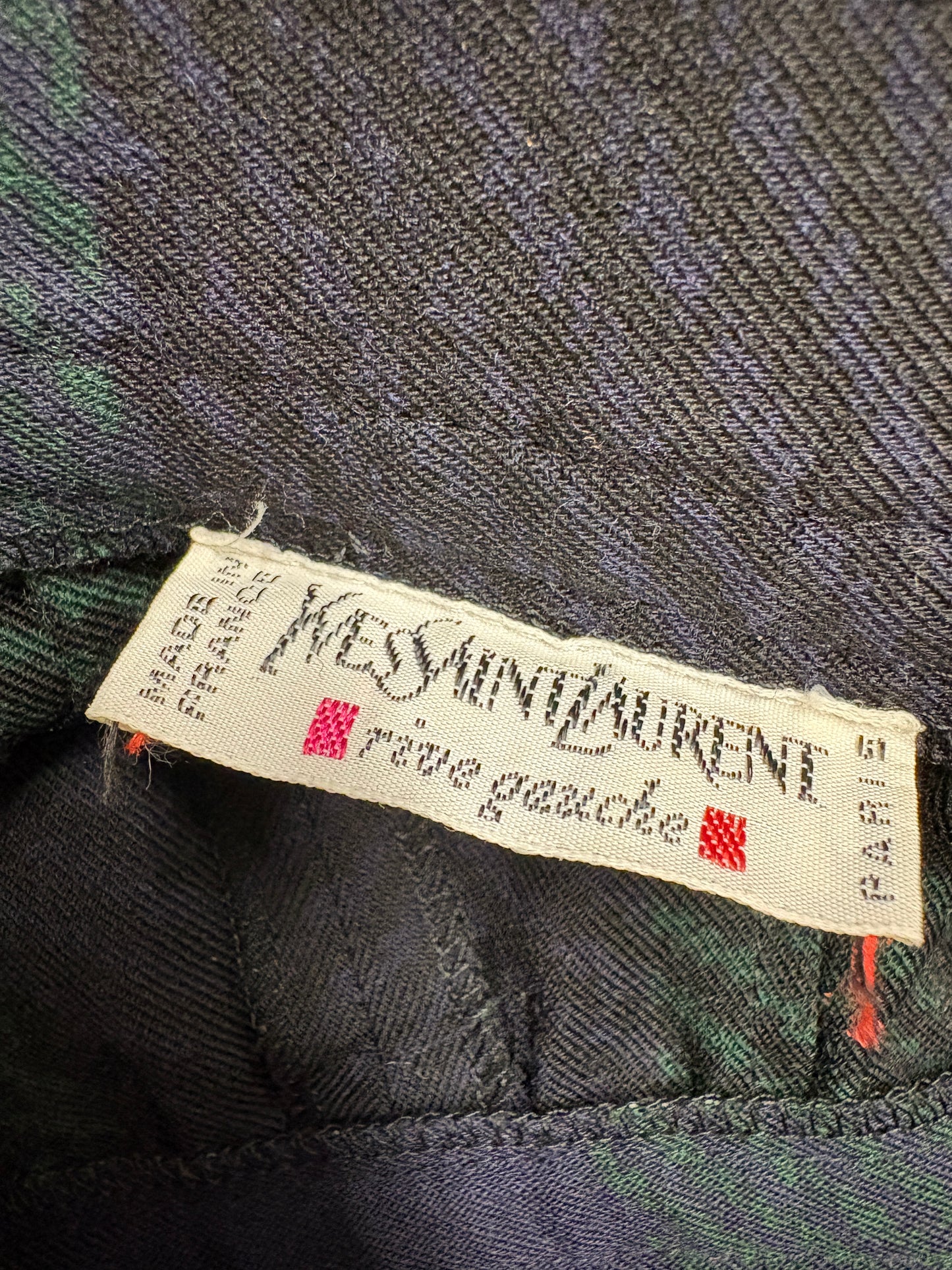 Yves Saint Laurent Tartan Check Trousers With Gold Buttons