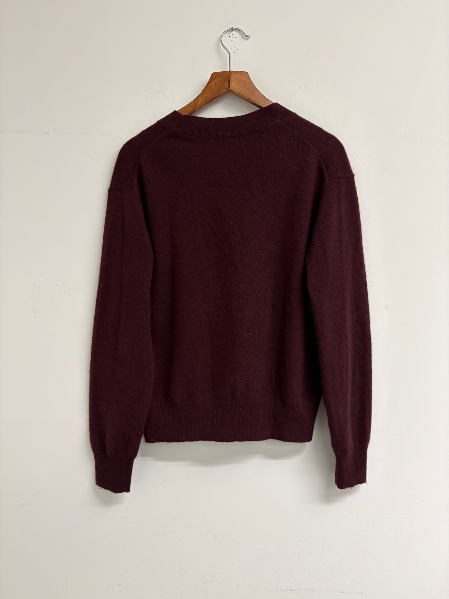 Rise and Fall Oxblood Burgundy Cashmere Cardigan
