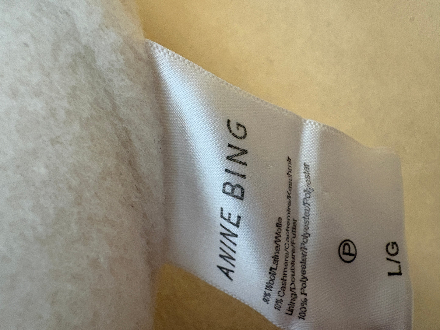 Anine Bing Cream Wool Longline Coat