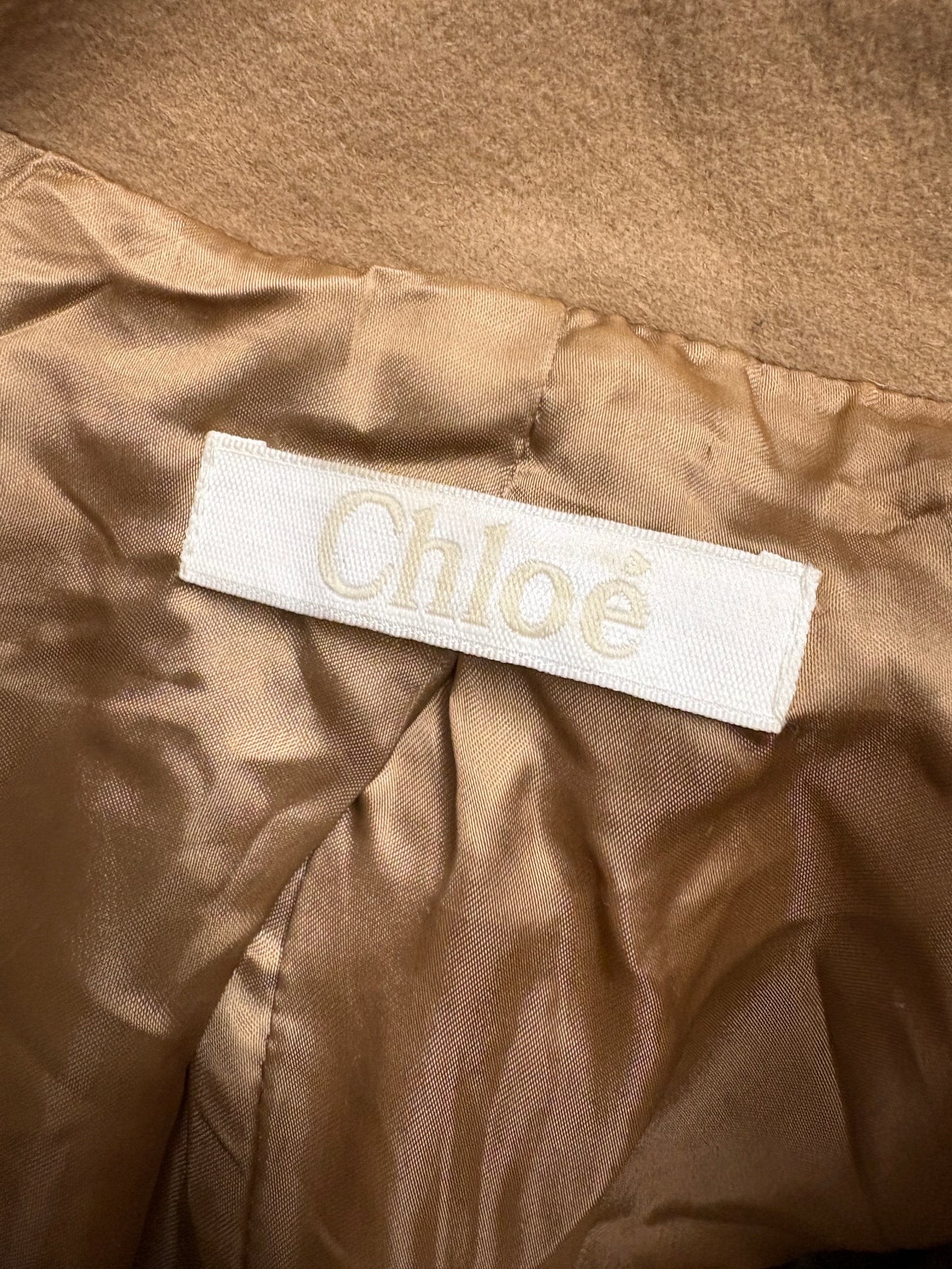 Chloe Tan Wool Crop Jacket