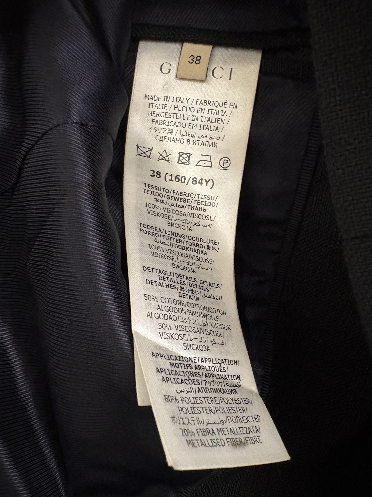 Gucci Black Viscose Blazer In Black With Label